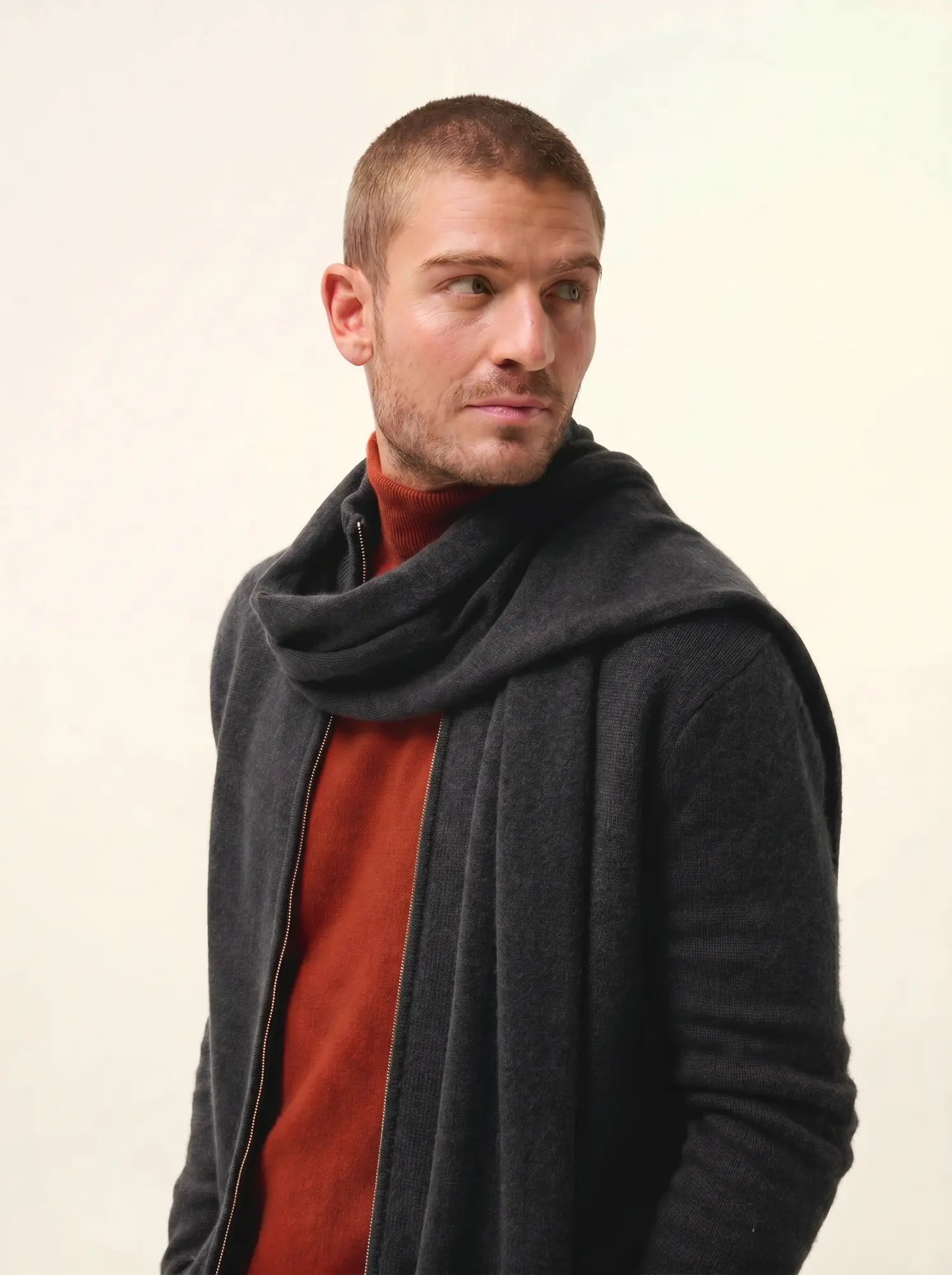 SPENCER schal schwarz meliert