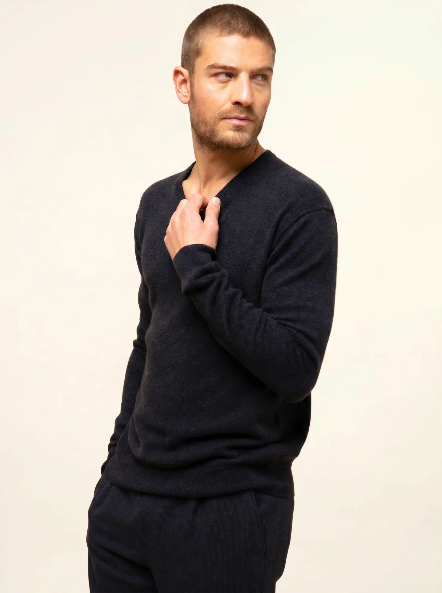 TOM pullover v-ausschnitt caviar