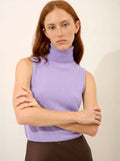 VIOLET pullover rollkragen ärmellos malve