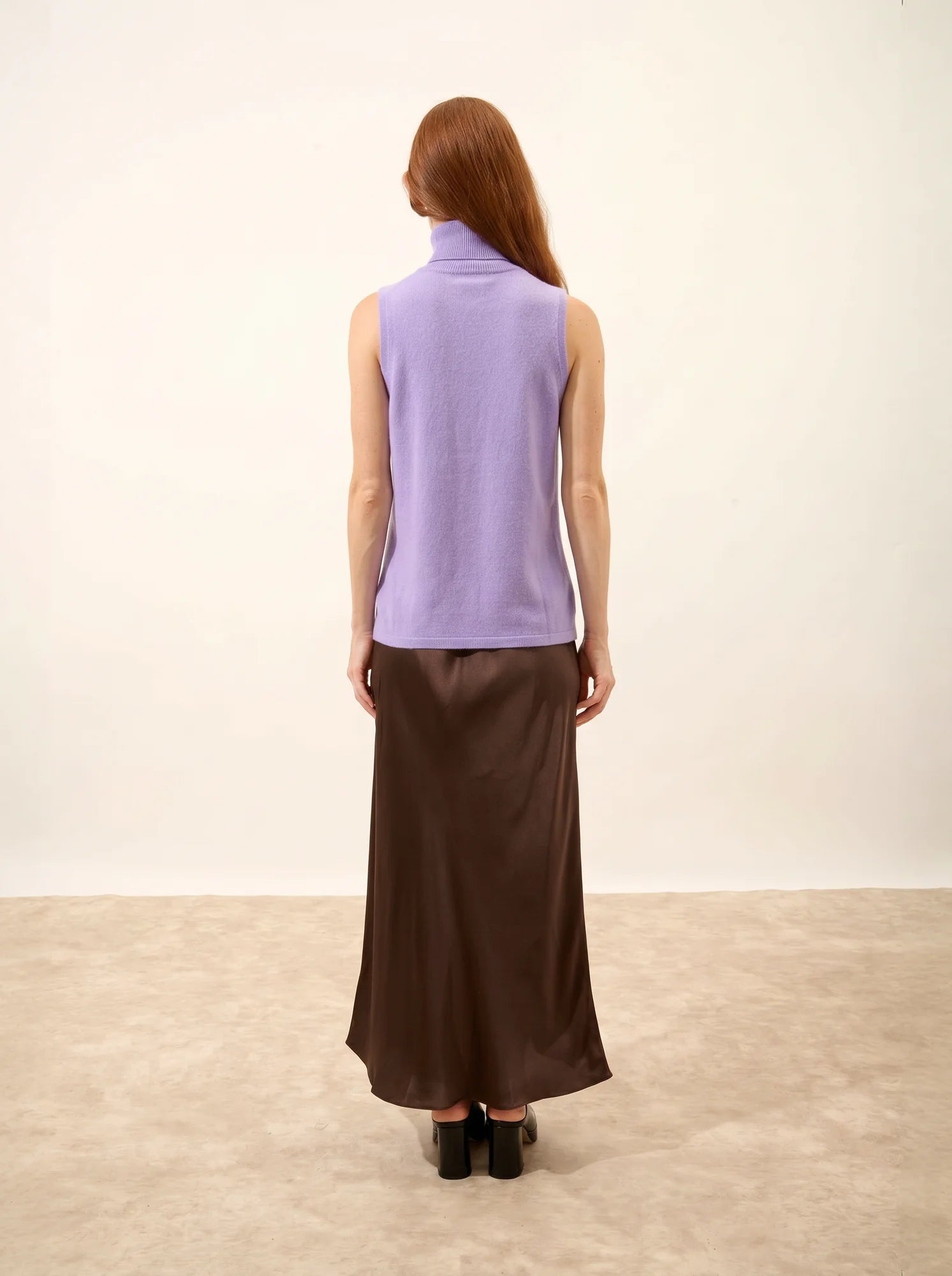 VIOLET pullover rollkragen ärmellos malve