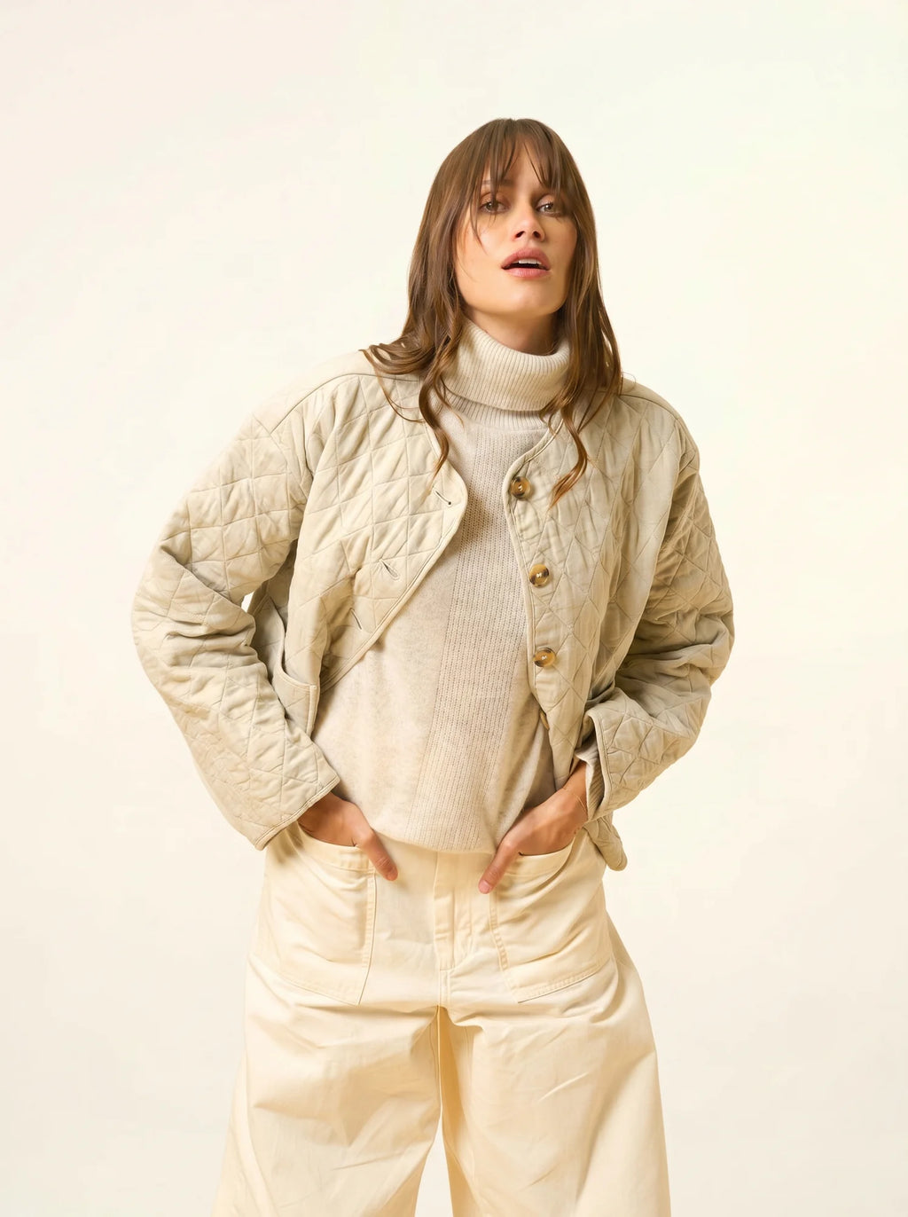 LILLY pullover rollkragen perlgrau meliert