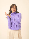 LILLY pull col roulé lavande