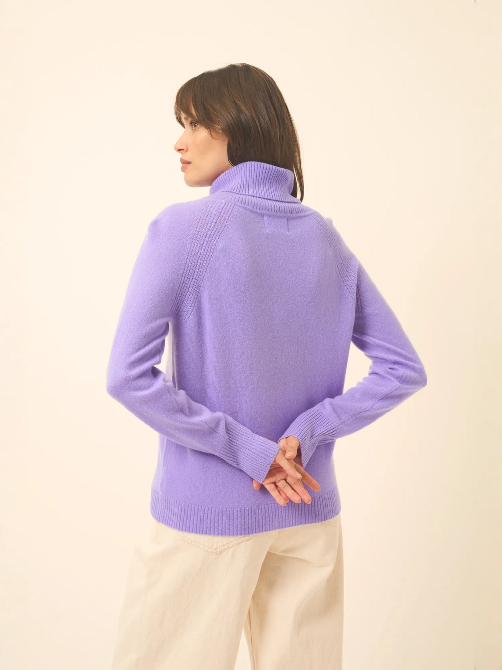 LILLY pull col roulé lavande