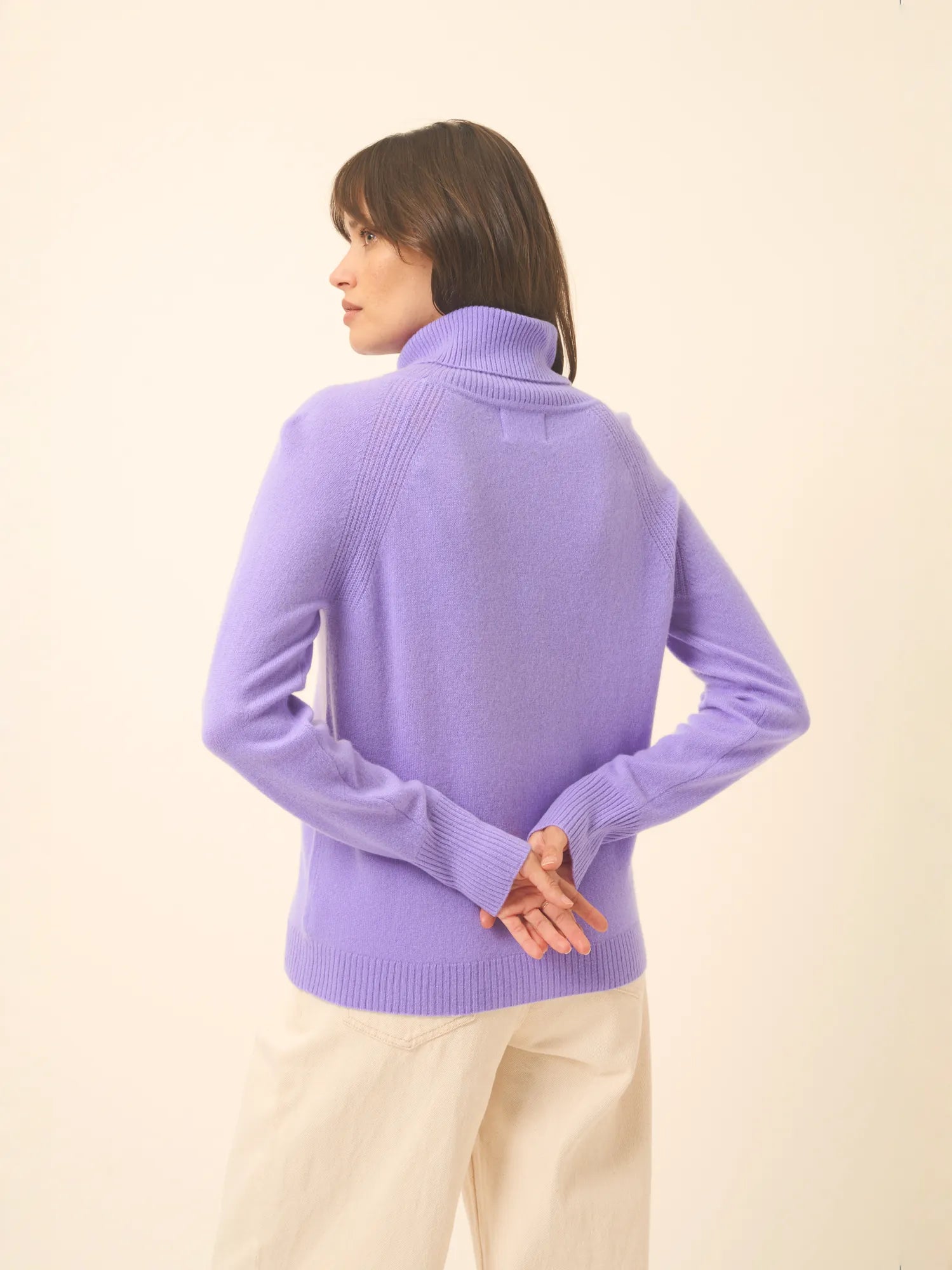 LILLY pull col roulé lavande
