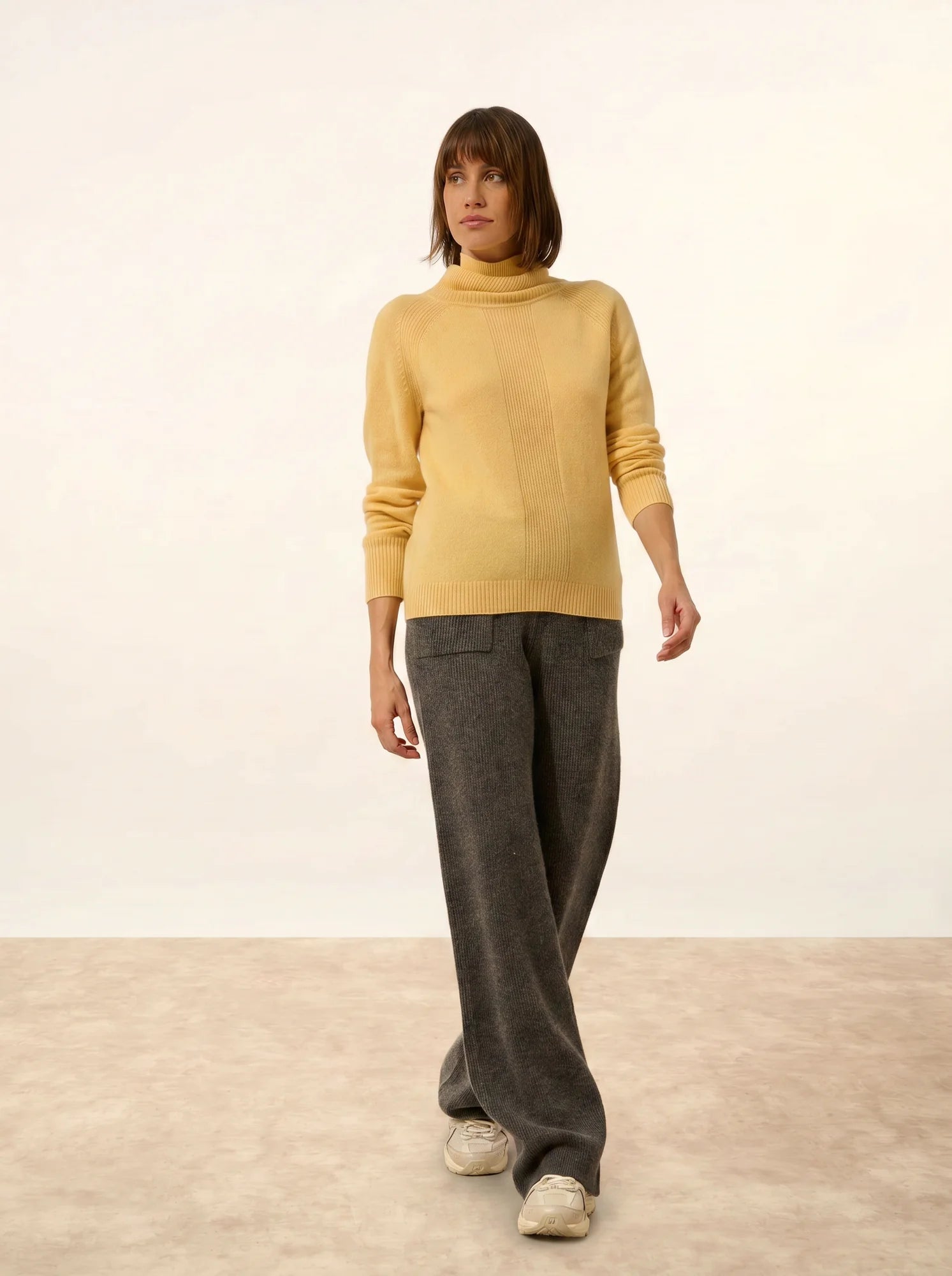 LILLY pull col roulé vanille