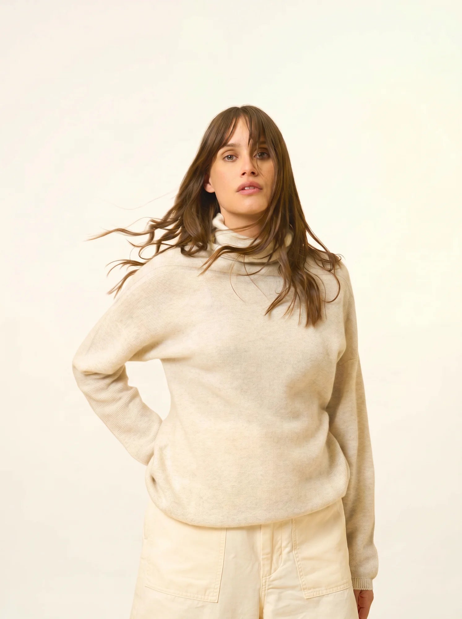 BLANTYRE pullover rollkragen perlgrau meliert