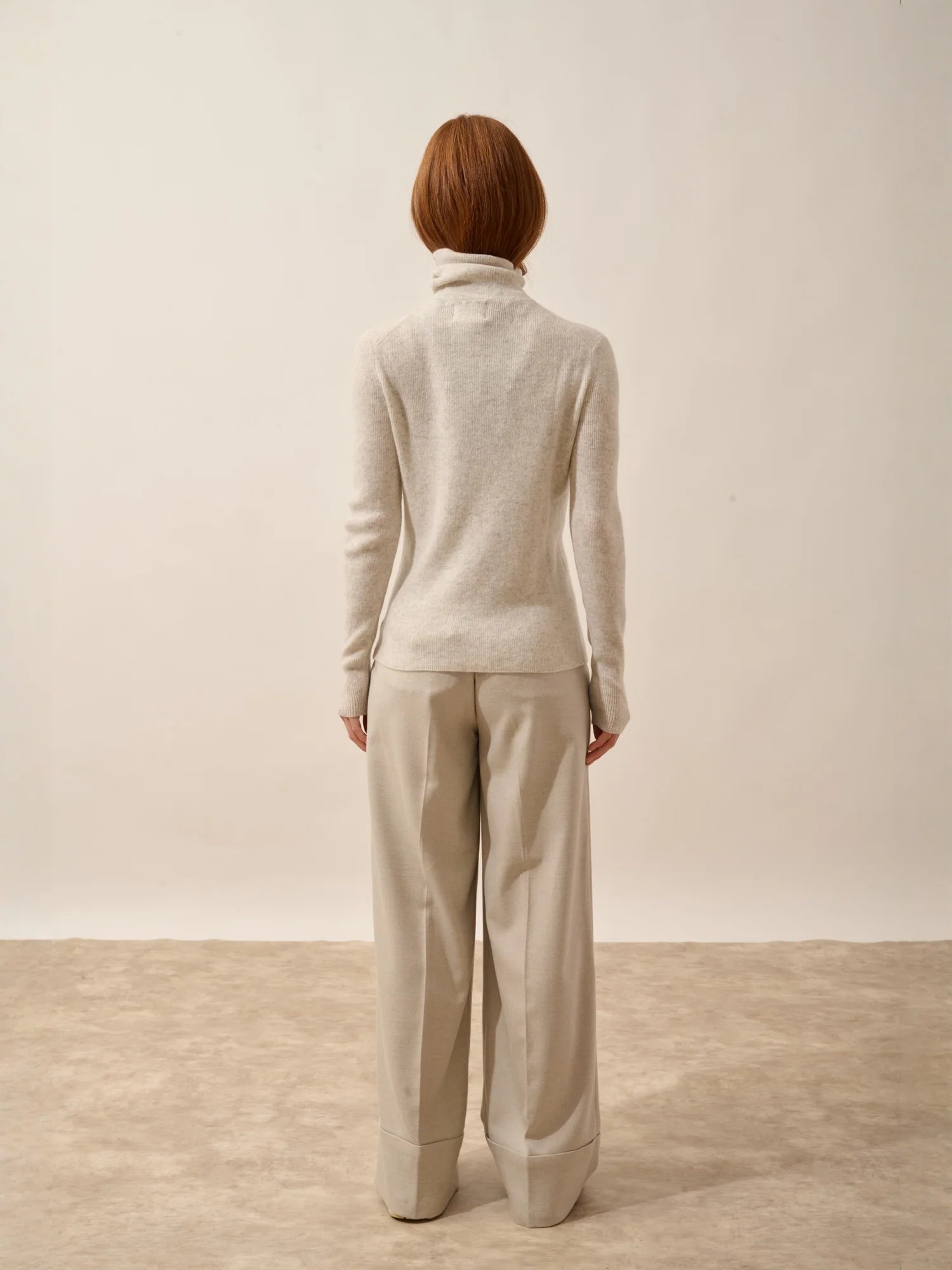LANAIS pull col roulé gris perle chiné