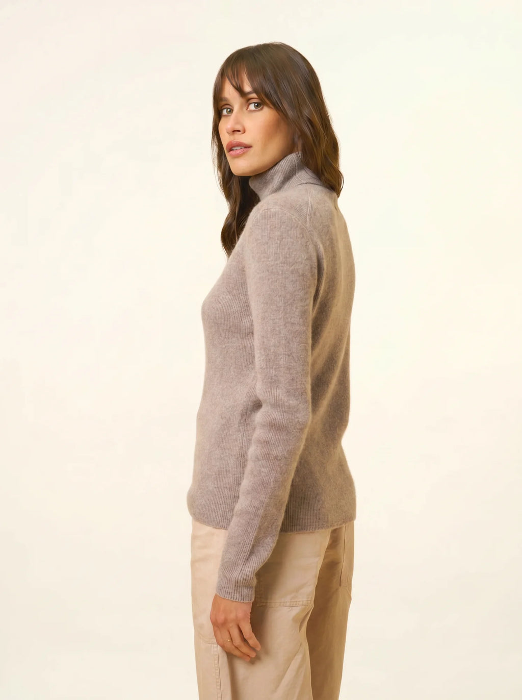 LANAIS pullover rollkragen caribou meliert