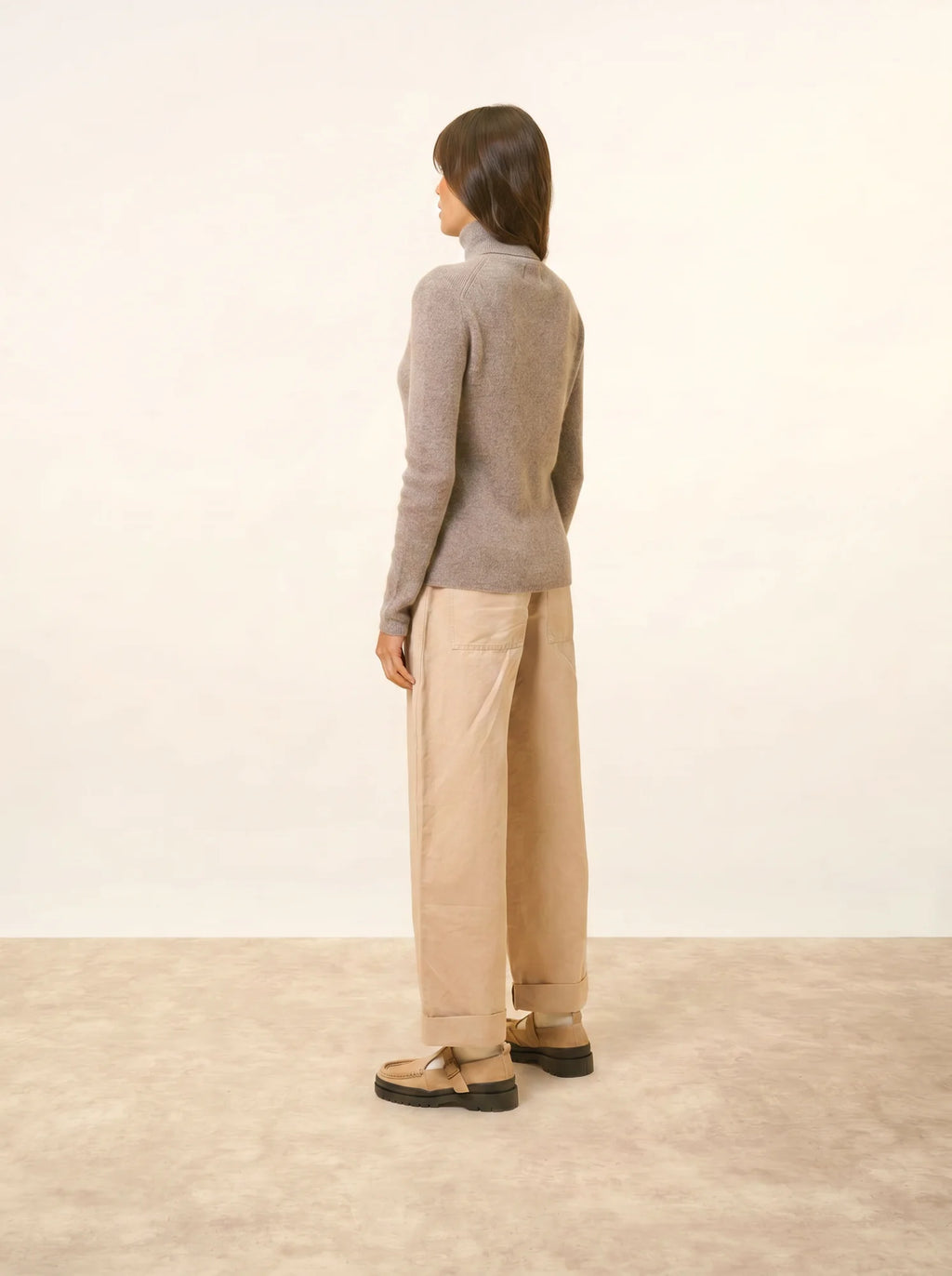 LANAIS pullover rollkragen caribou meliert