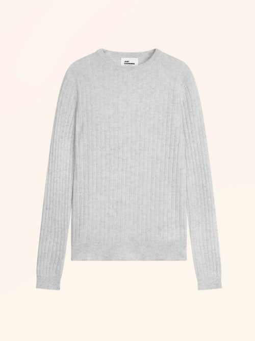AVANA pull col rond gris perle chiné
