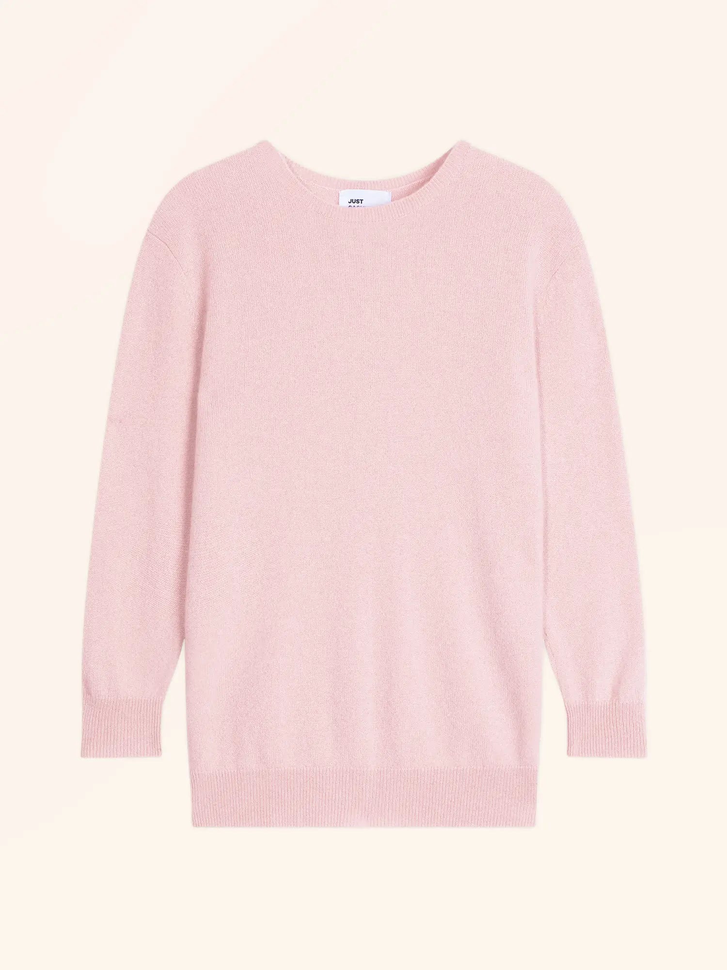 JANICE pullover rundhalsausschnitt geknöpft hinten poudre