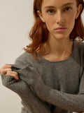 SUSAN kleid rundhalsausschnitt flanelle meliert