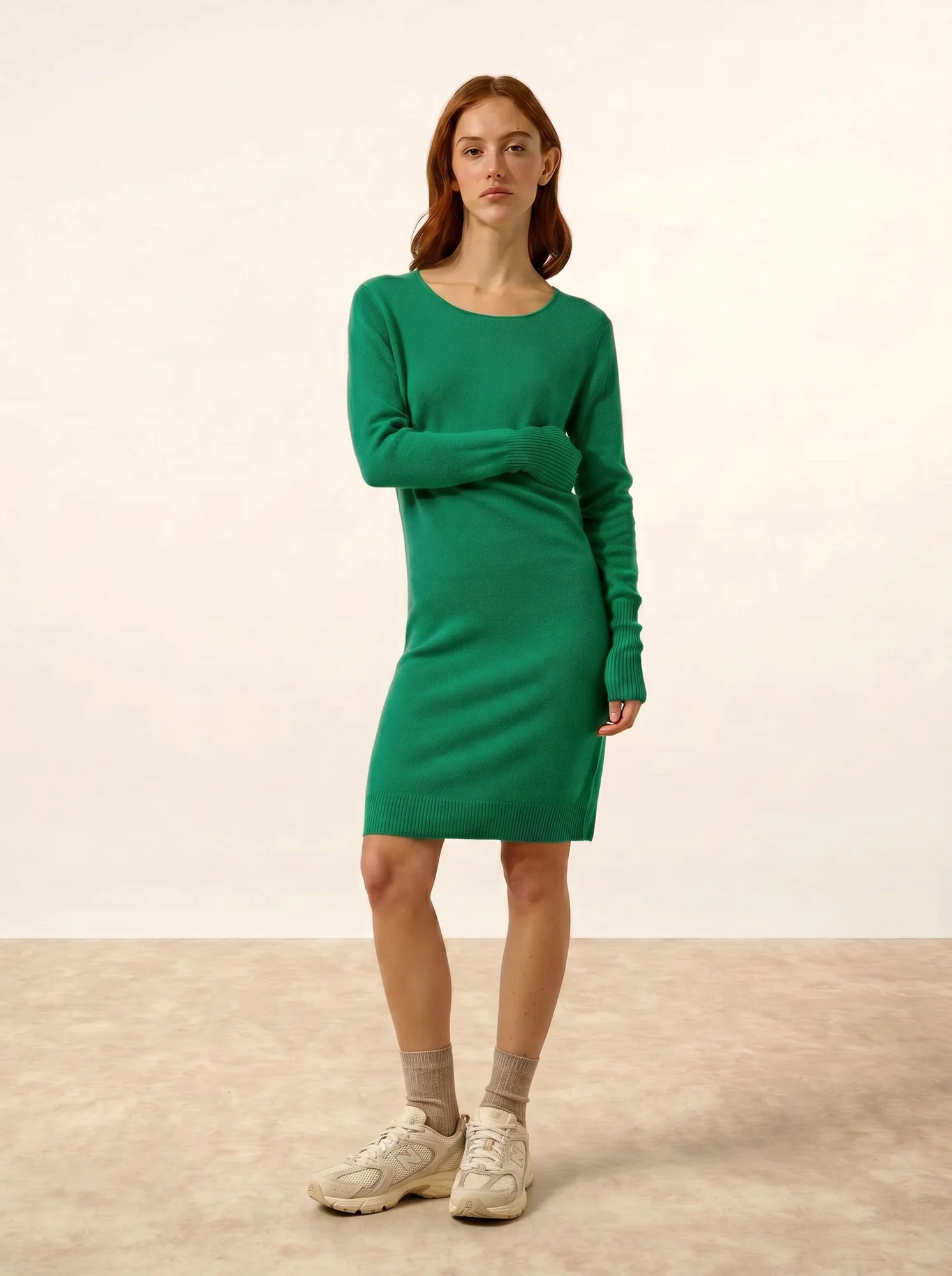 SUSAN kleid rundhalsausschnitt minze