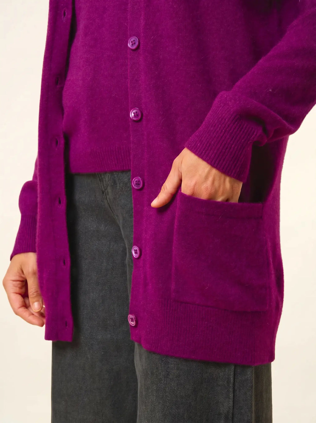 TOMMIE strickjacke v-ausschnitt pflaume