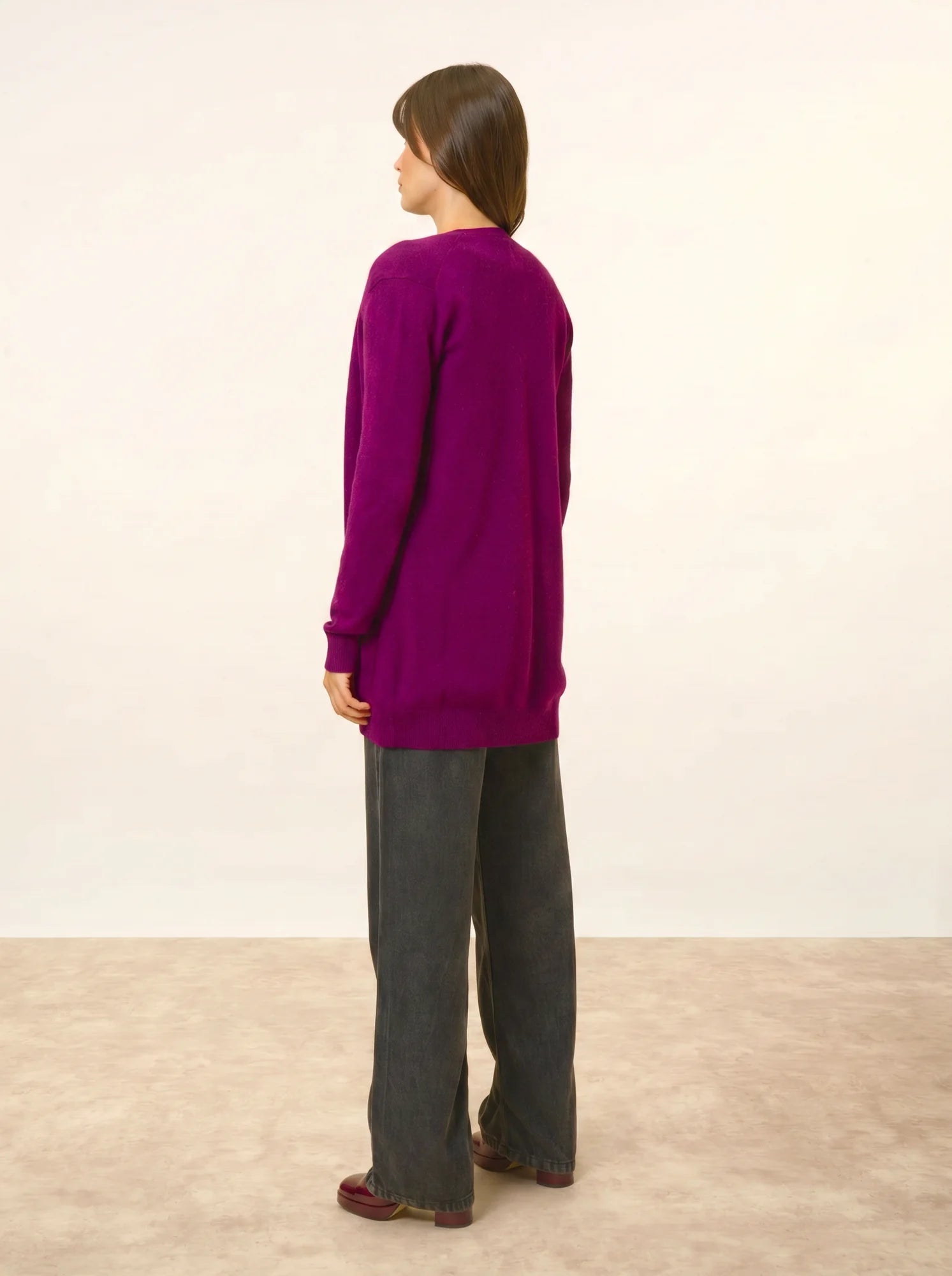 TOMMIE strickjacke v-ausschnitt pflaume