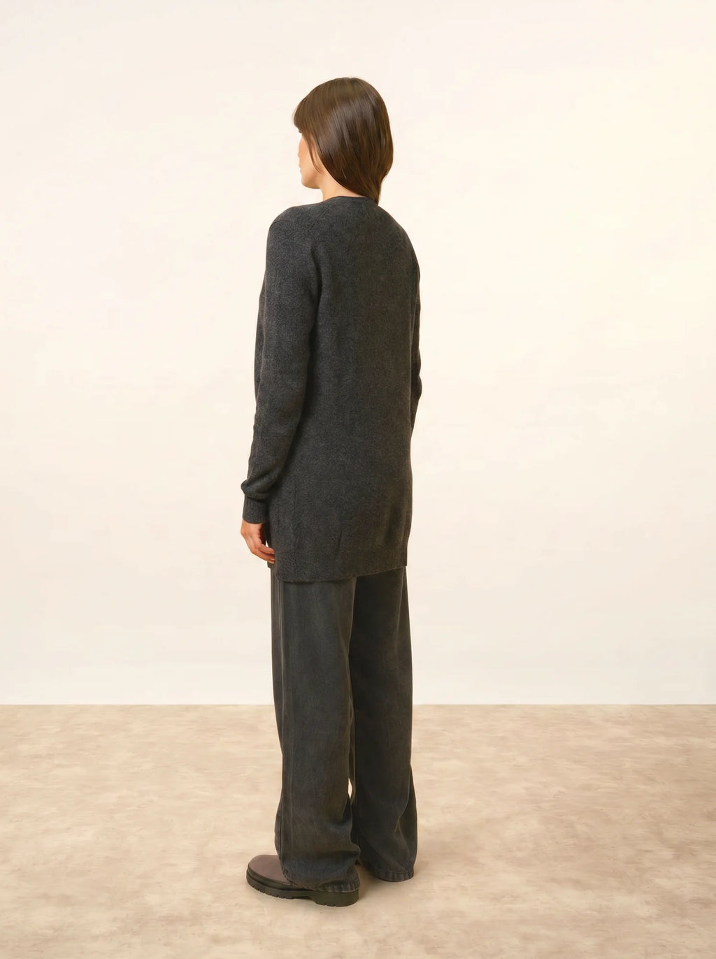 TOMMIE strickjacke v-ausschnitt schwarz meliert