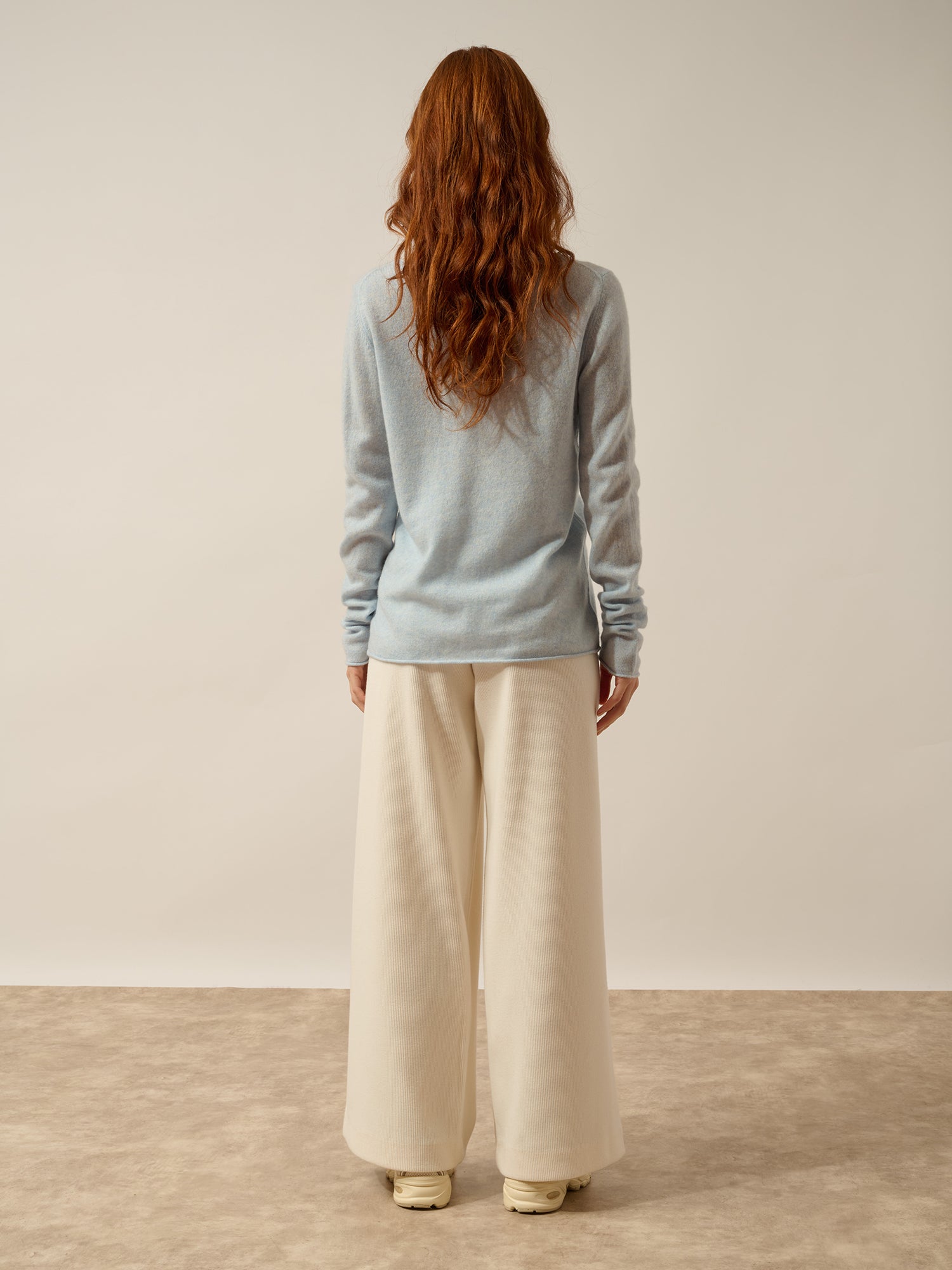 GRACE pull col bateau bleu clair chiné