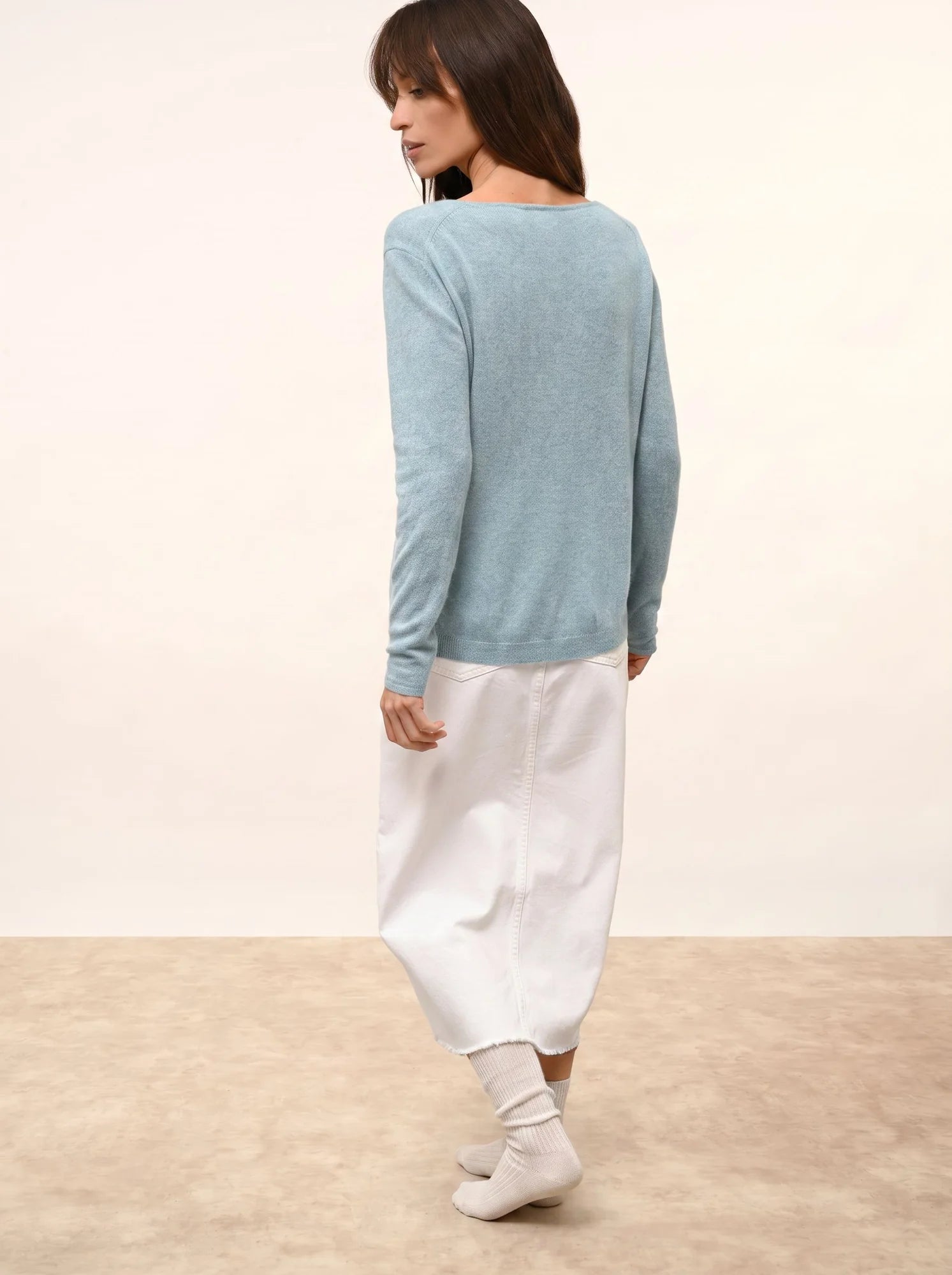 FIONA pullover rundhalsausschnitt aqua meliert