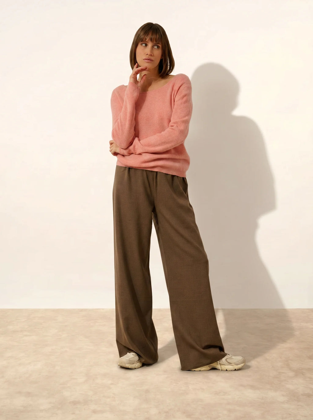 FIONA pull col rond corail chiné