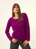 FIONA pullover rundhalsausschnitt pflaume