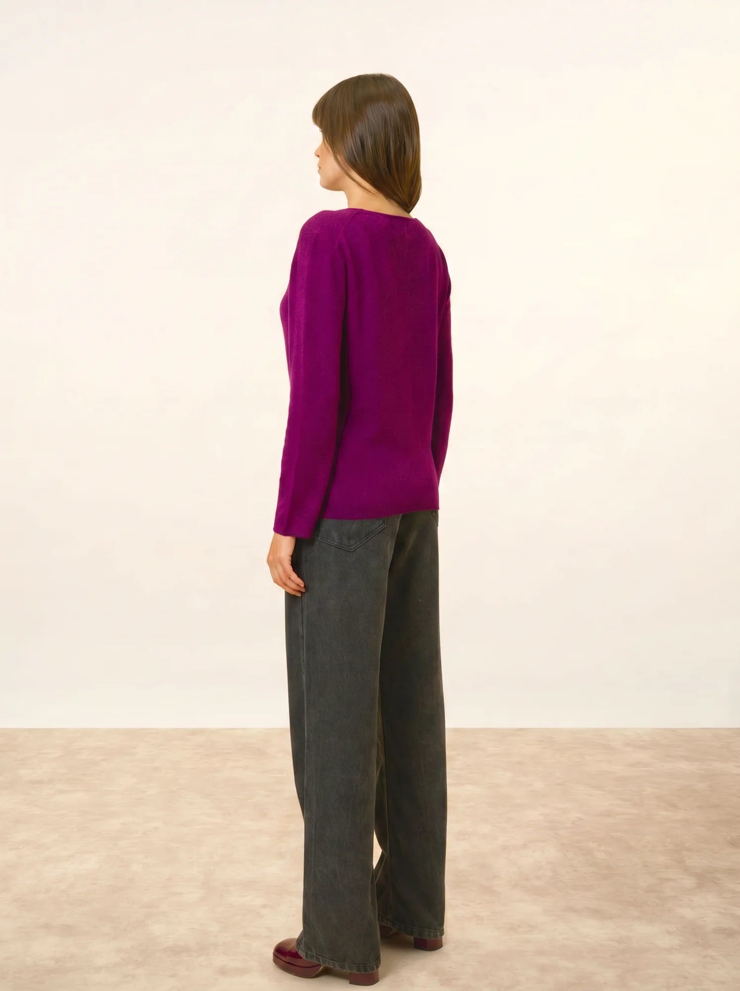 FIONA pullover rundhalsausschnitt pflaume