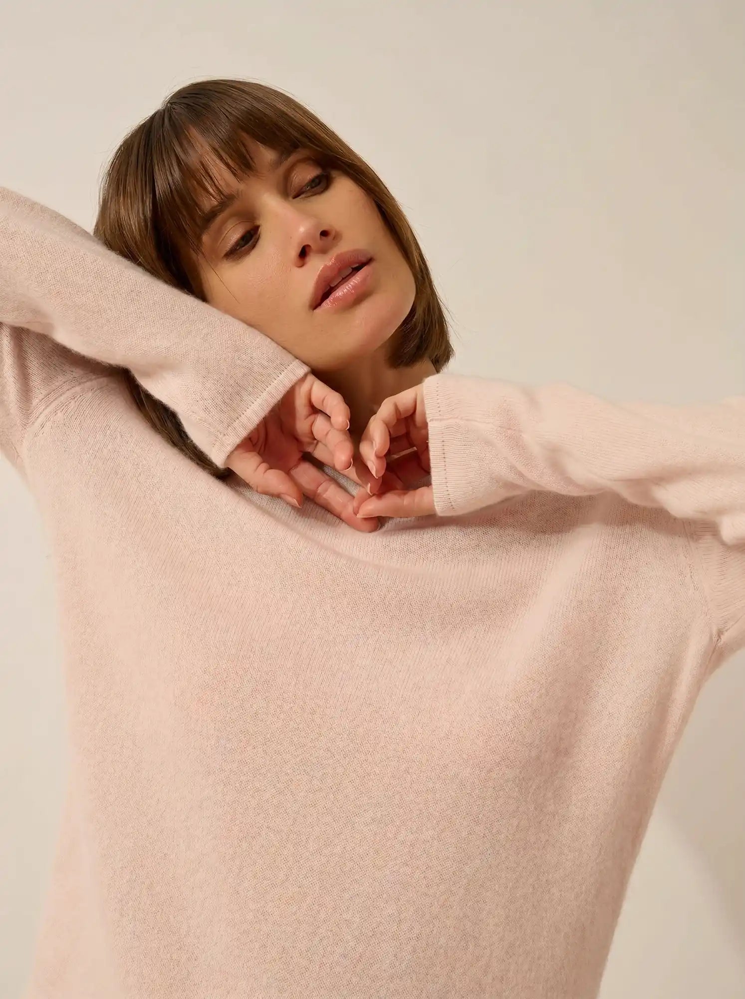 FIONA pullover rundhalsausschnitt poudre