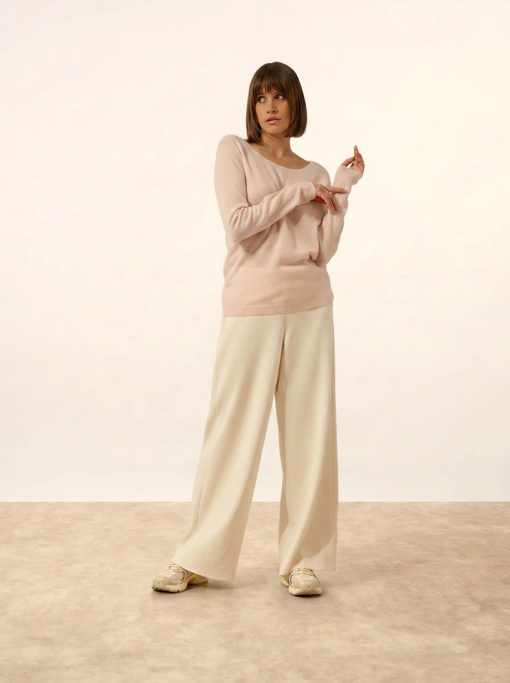 FIONA pullover rundhalsausschnitt poudre
