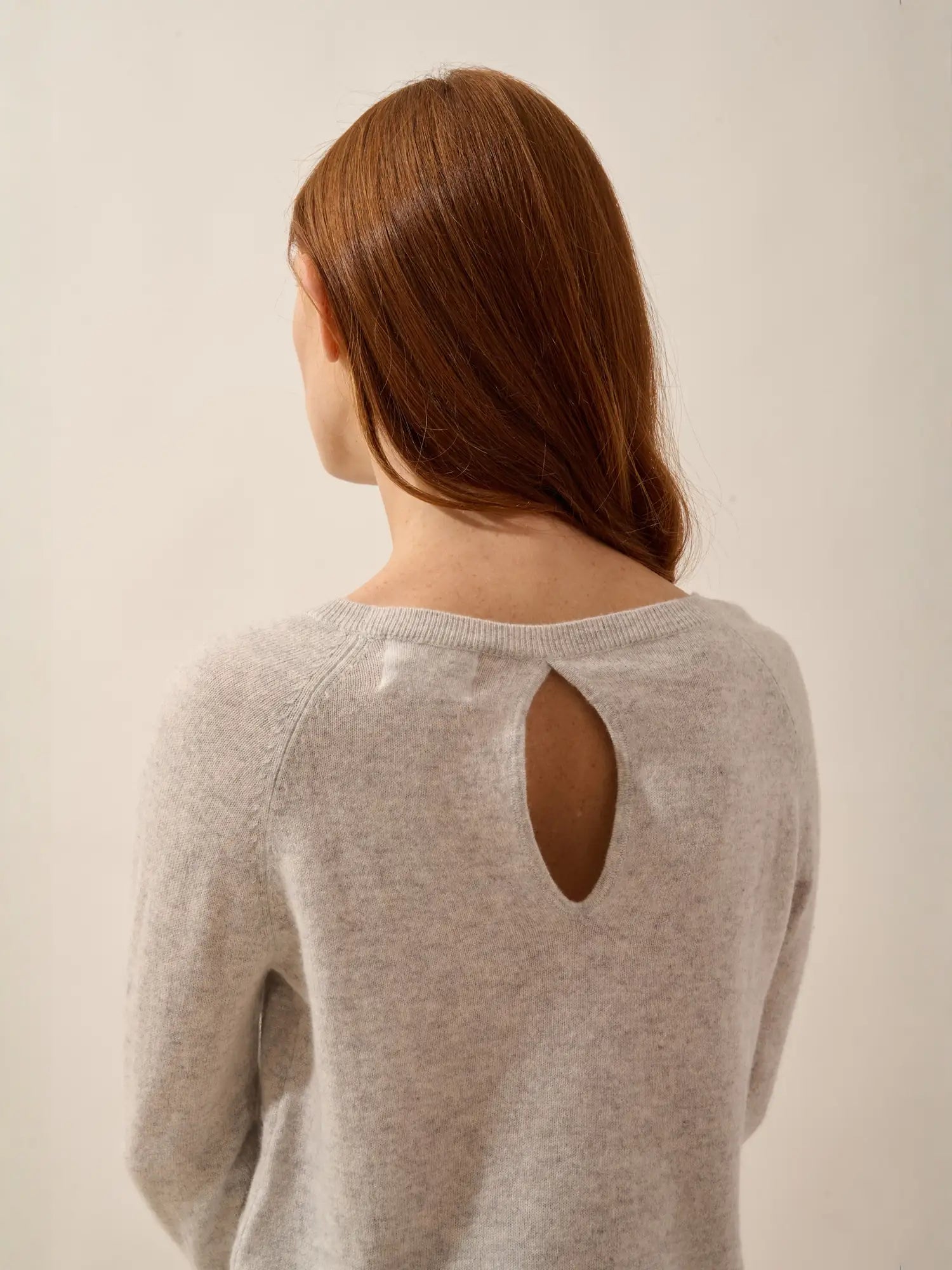 ABIGAILE pullover u-boot-ausschnitt tropfen hinten glacier meliert