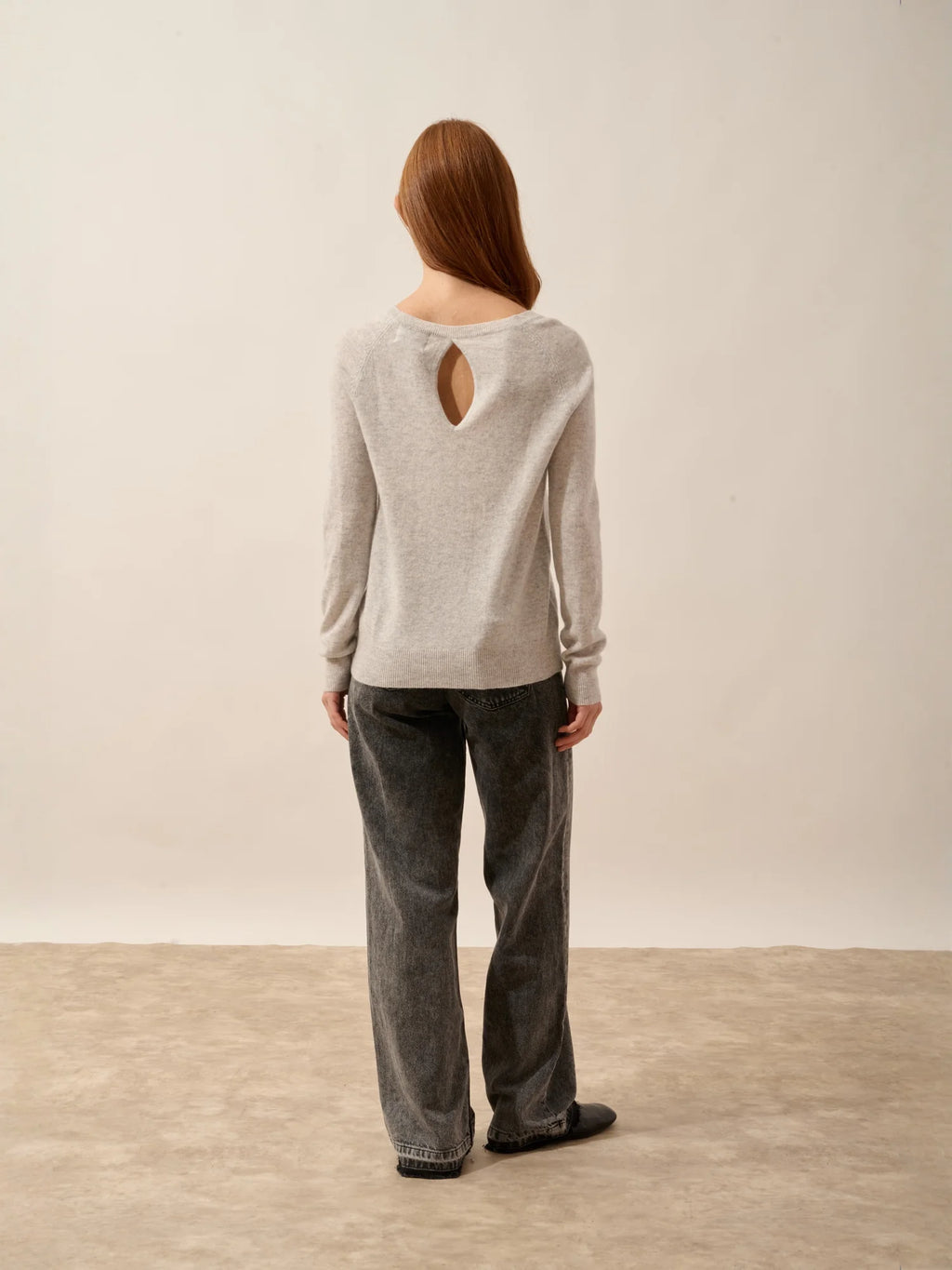 ABIGAILE pullover u-boot-ausschnitt tropfen hinten glacier meliert