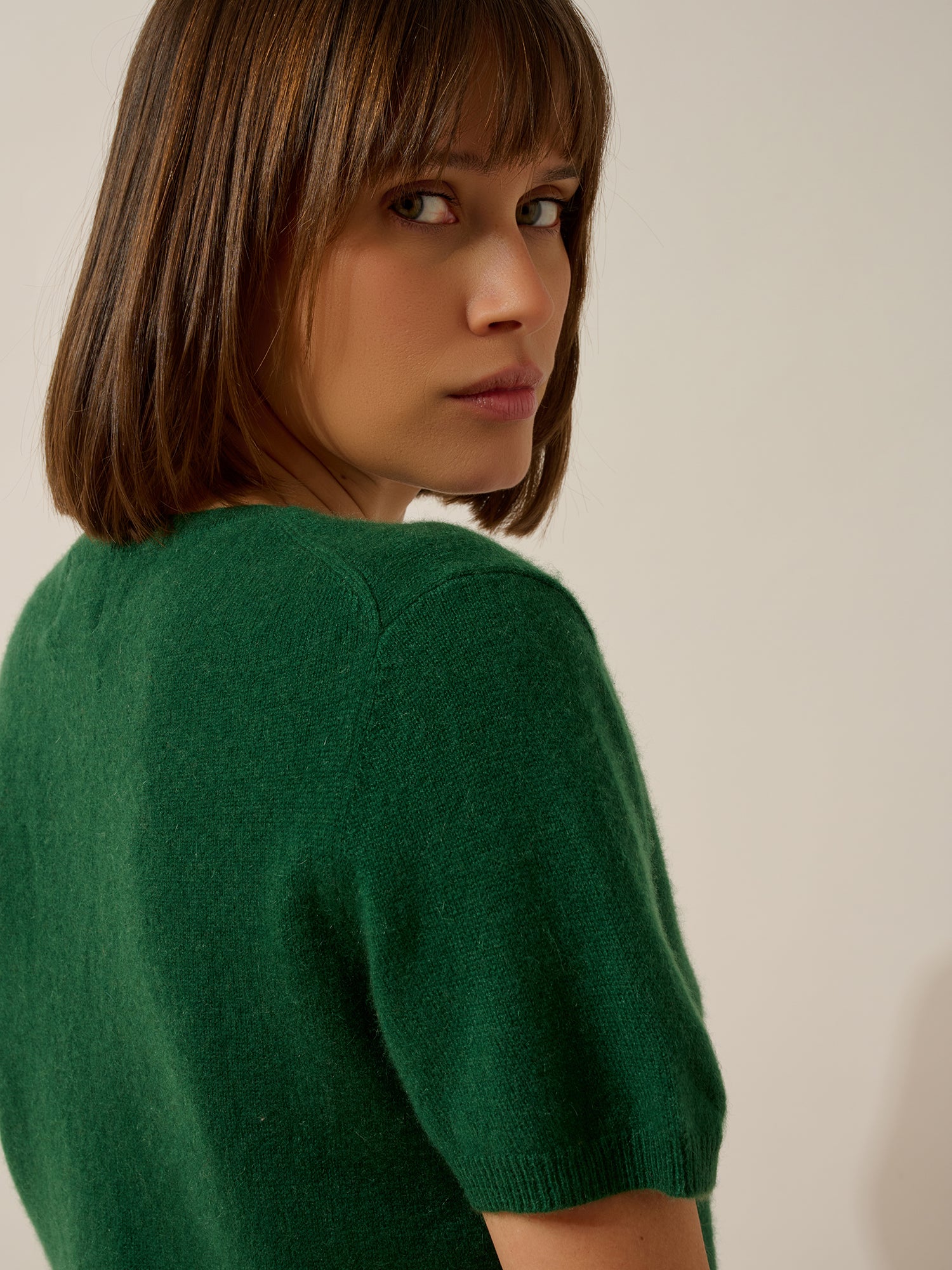 GLAMIS t-shirt col v sapin