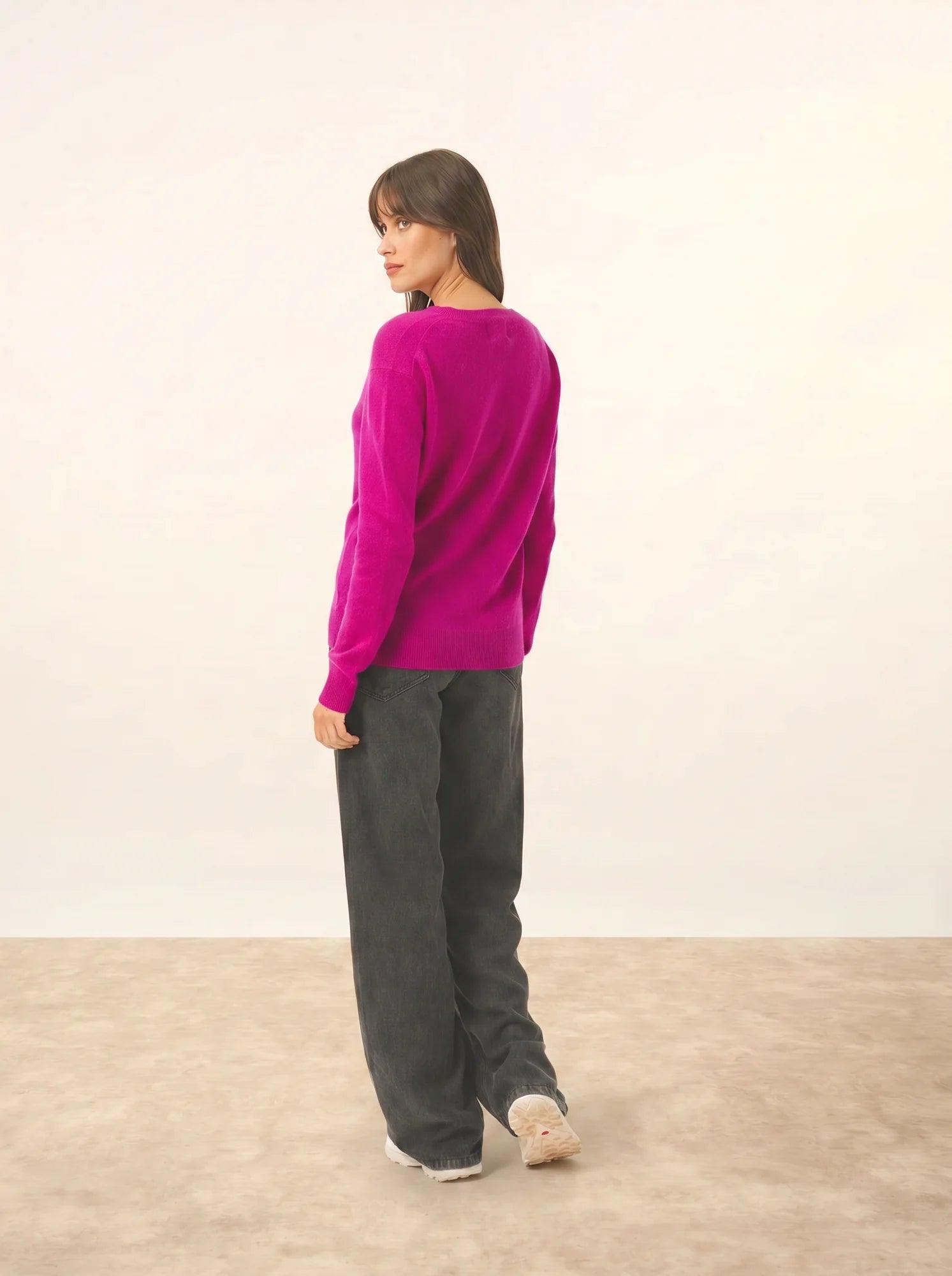 NORA pullover v-ausschnitt violine