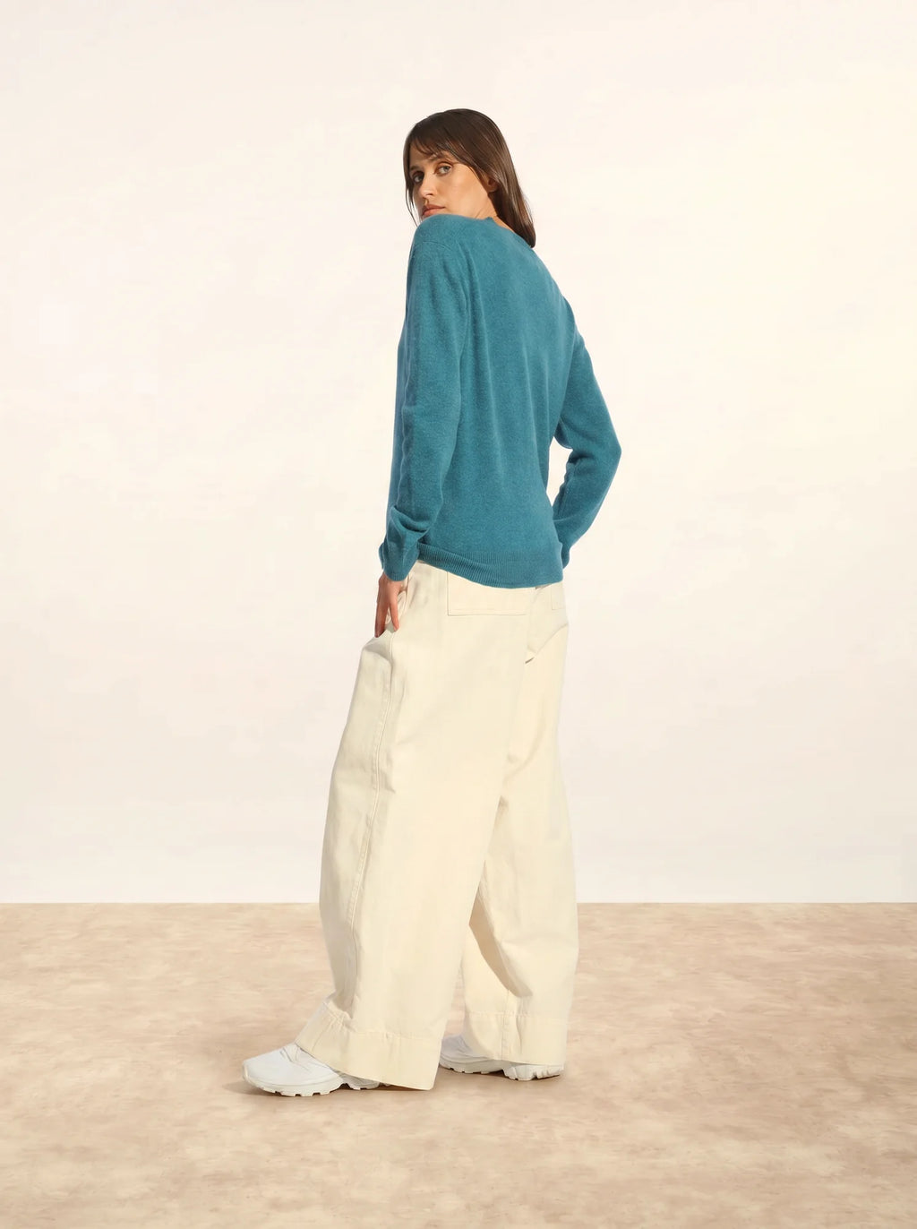 NORA pullover v-ausschnitt petrol meliert