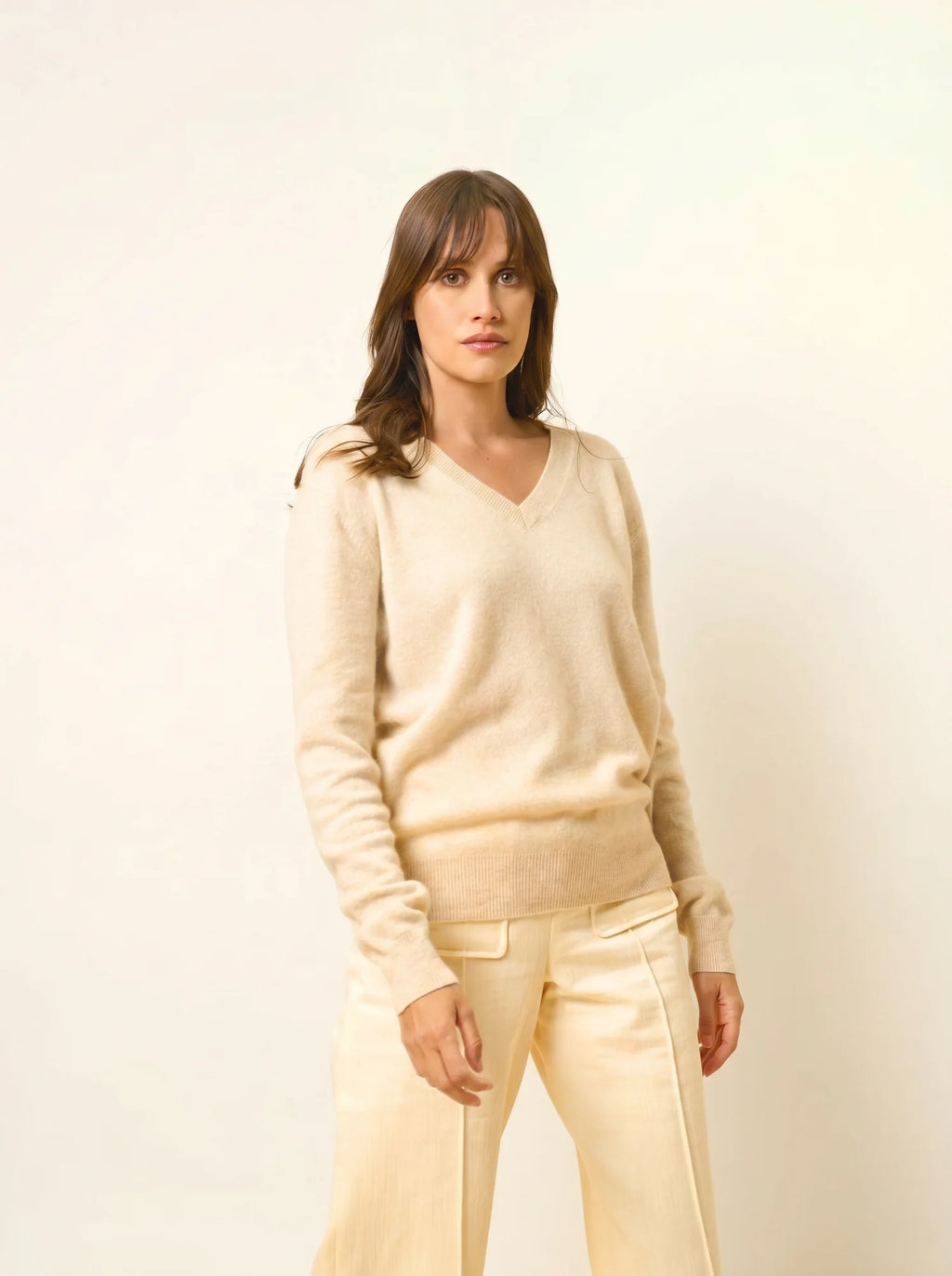 NORA pullover v-ausschnitt avoine
