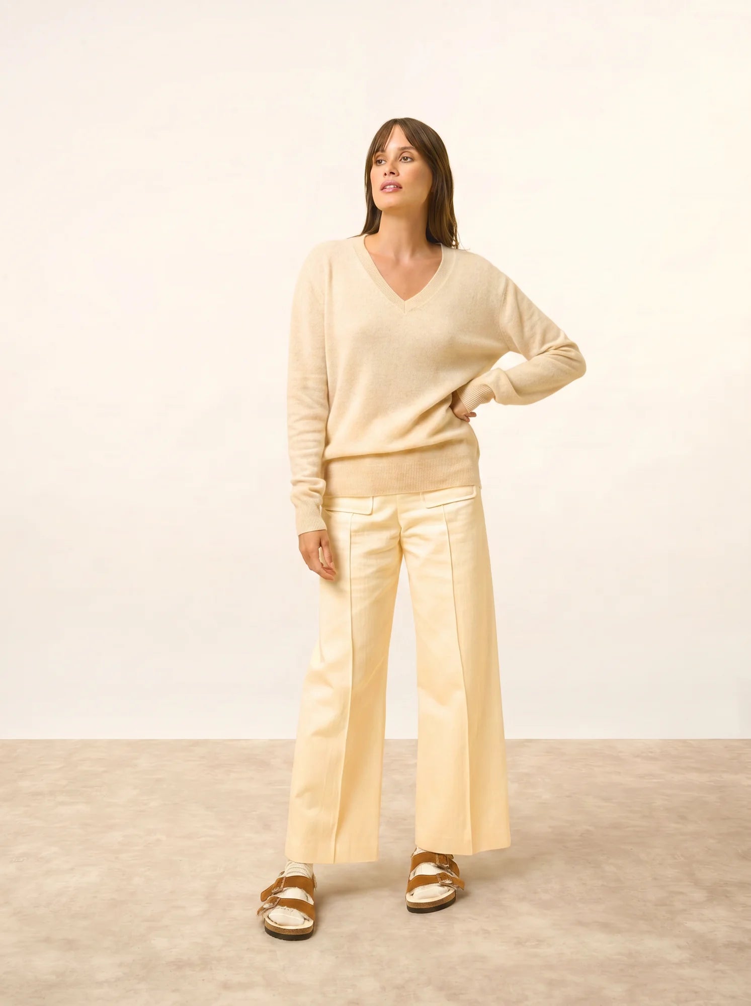 NORA pullover v-ausschnitt avoine