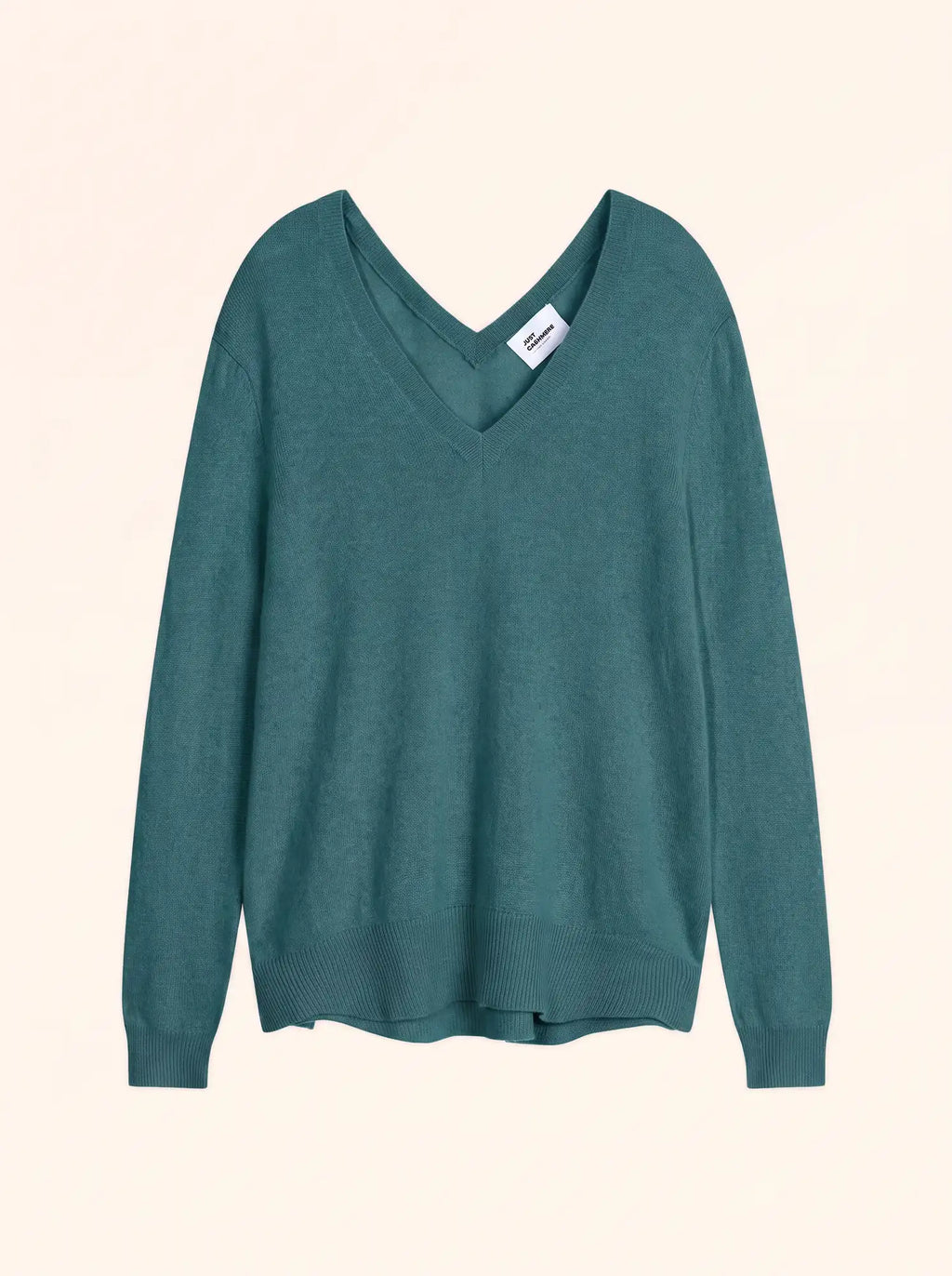 OPAL pullover v-ausschnitt vorne und hinten petrol meliert