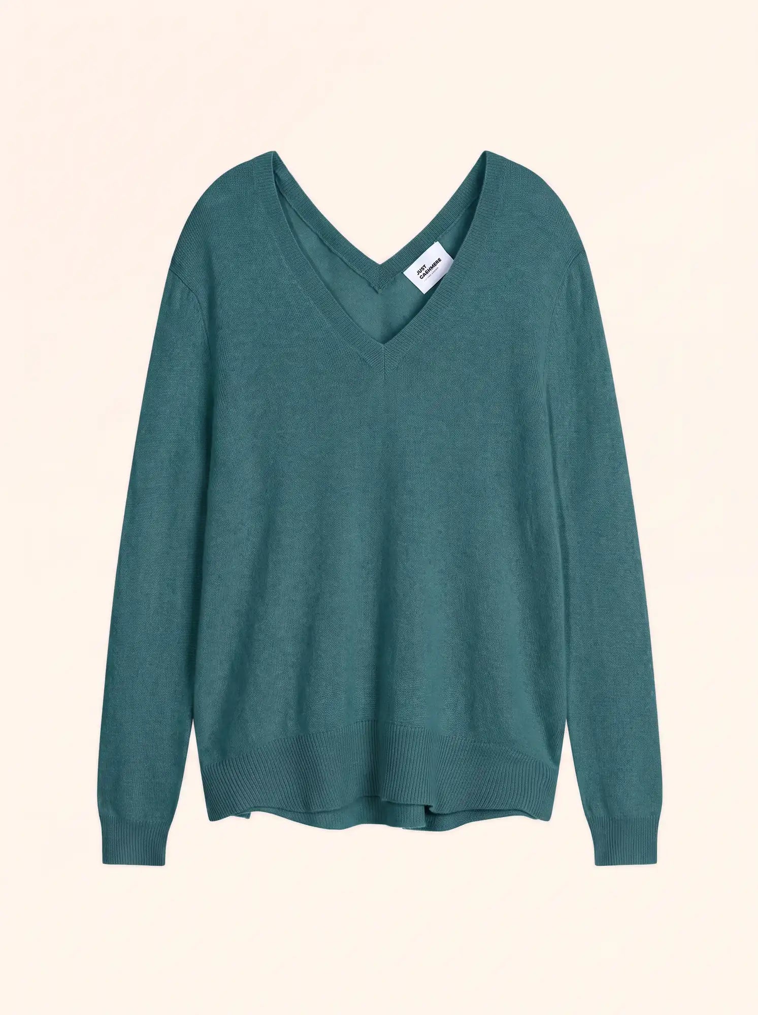OPAL pullover v-ausschnitt vorne und hinten petrol meliert