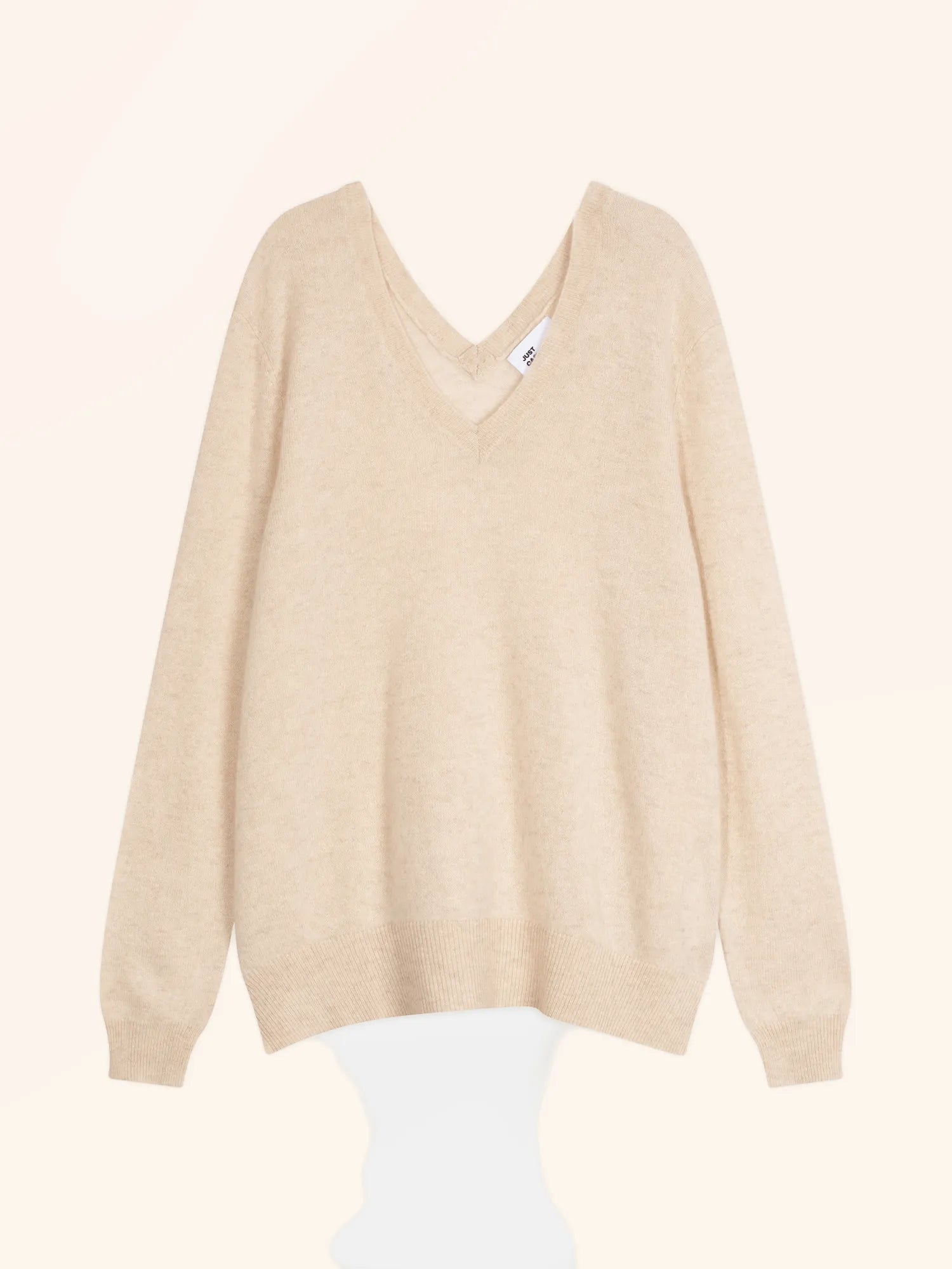 OPAL pullover v-ausschnitt vorne und hinten avoine