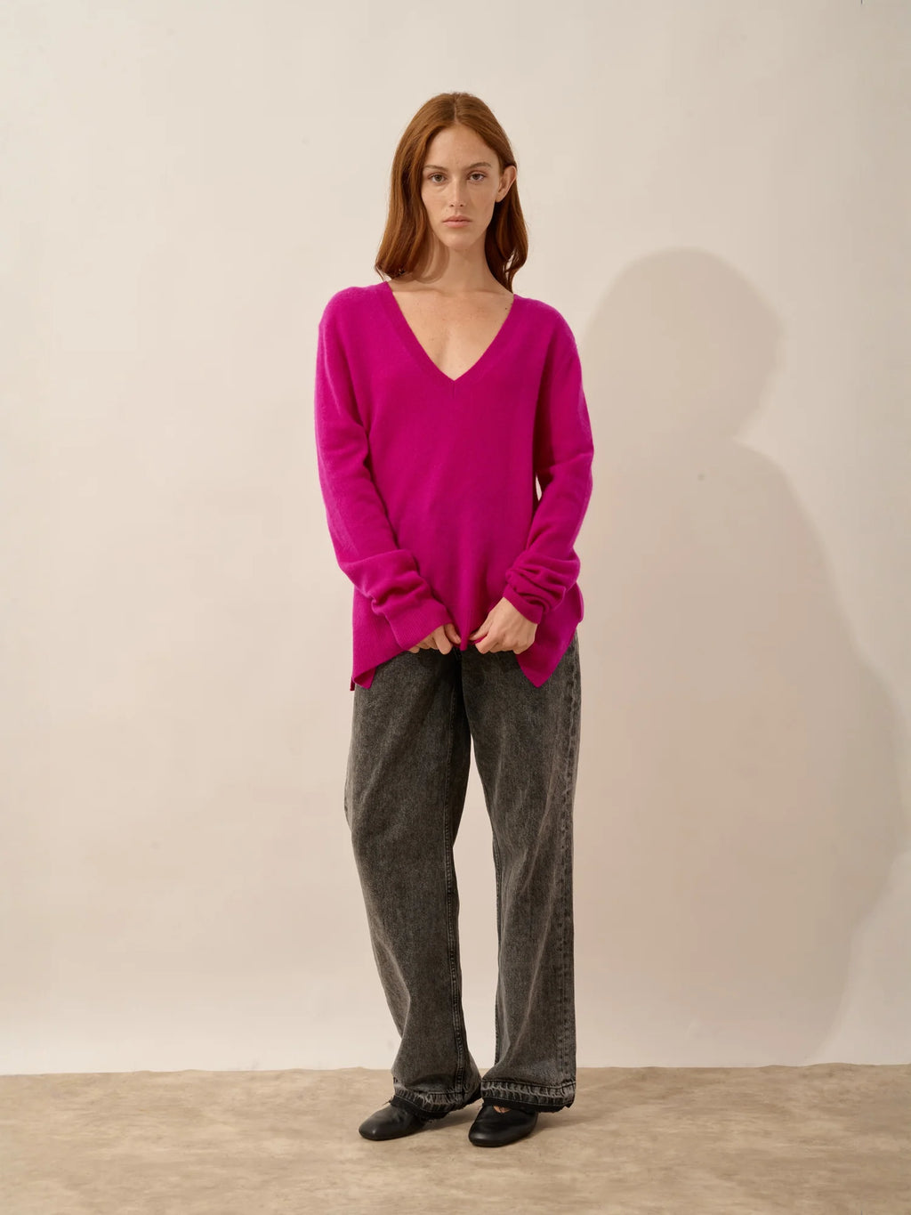 OPAL pullover v-ausschnitt vorne und hinten violine