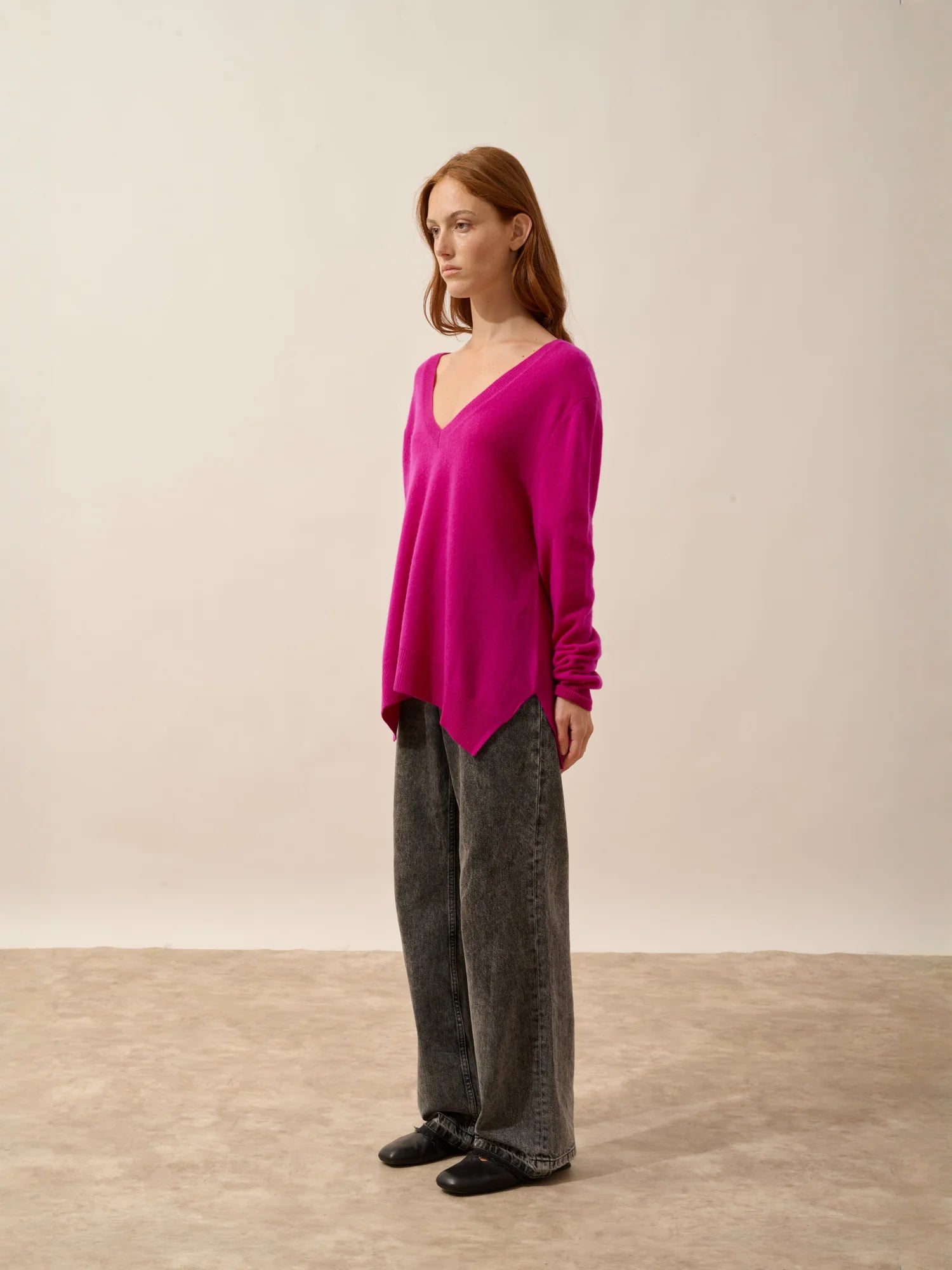 OPAL pullover v-ausschnitt vorne und hinten violine