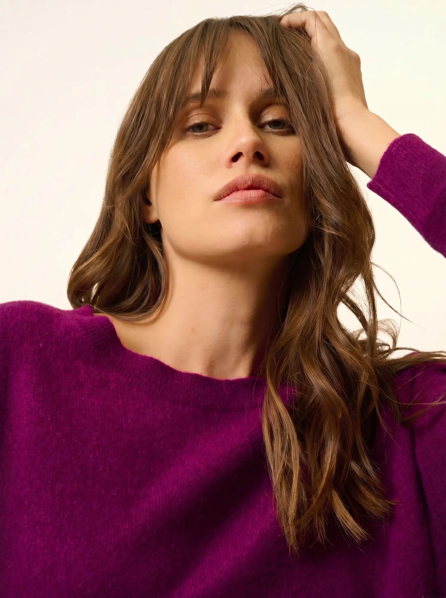 REBECCA pullover chauve souris pflaume