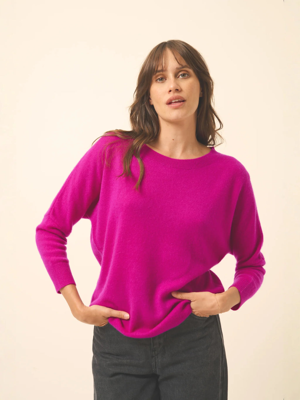 REBECCA pullover chauve souris violine