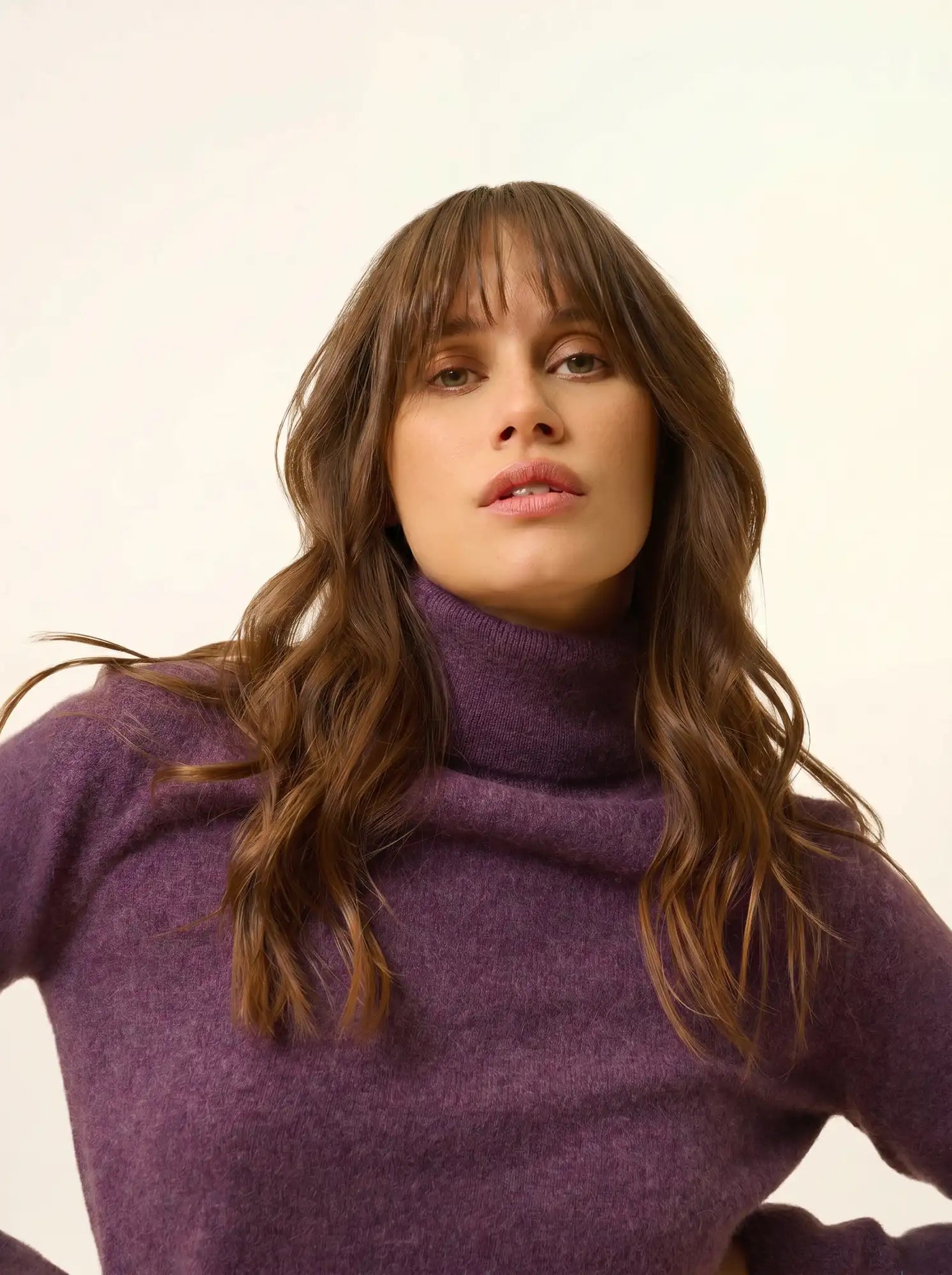 AVA pullover rollkragen violett meliert