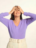 JOAN pullover v-ausschnitt lavendel