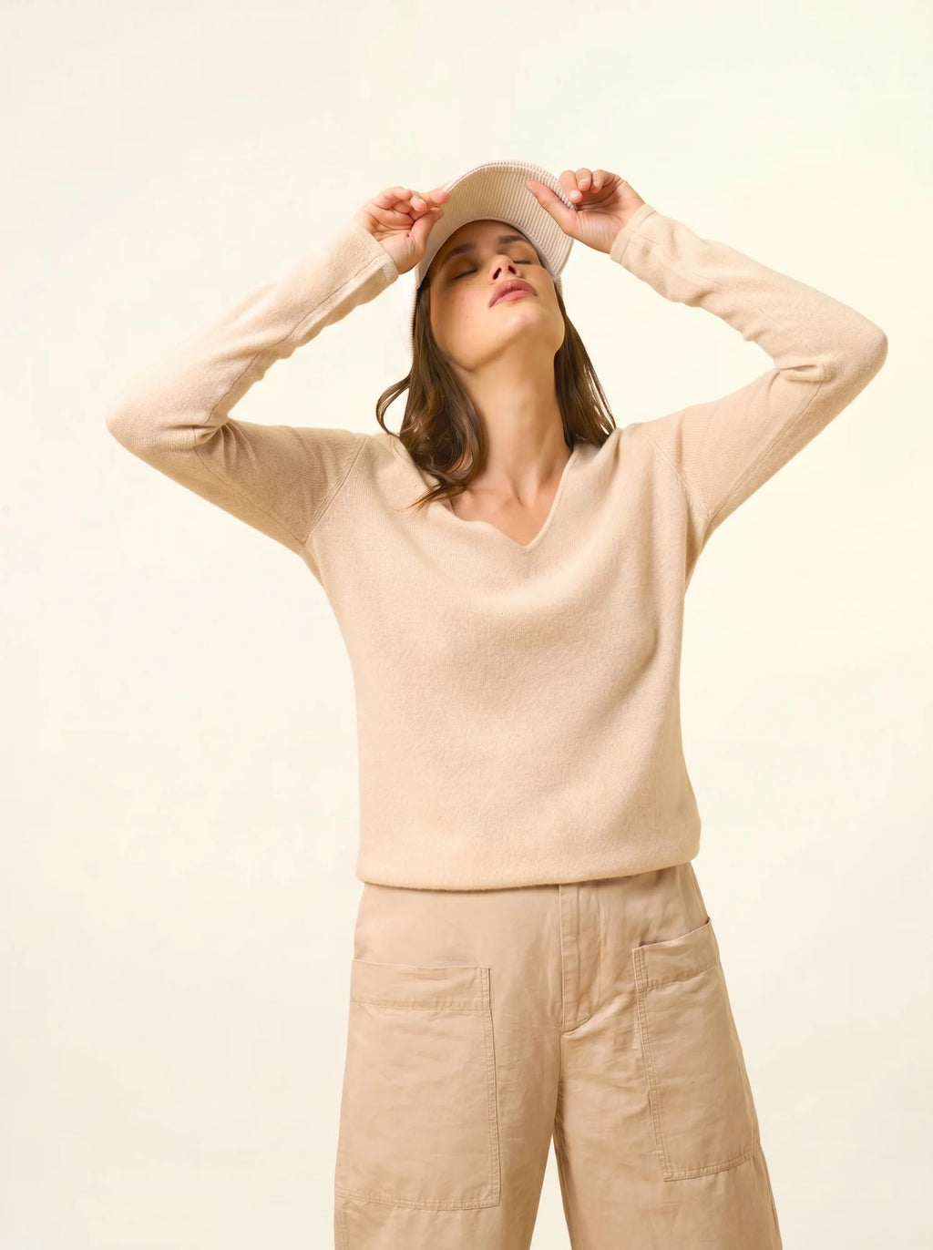 JOAN pullover v-ausschnitt nude