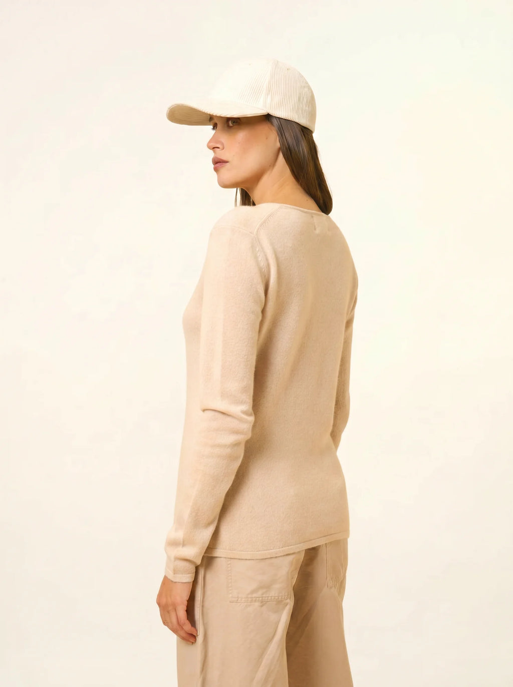 JOAN pullover v-ausschnitt nude