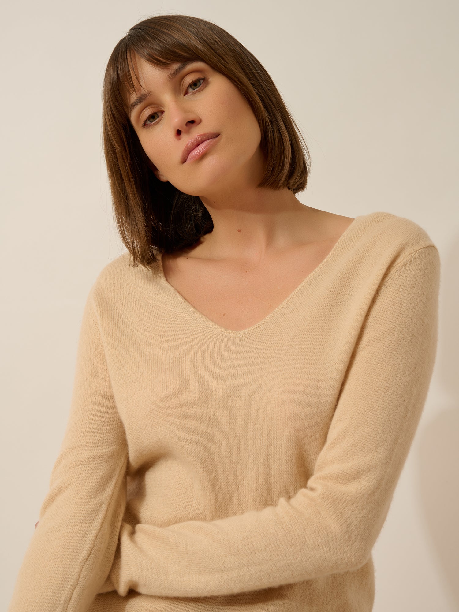 JOAN pull col v beige