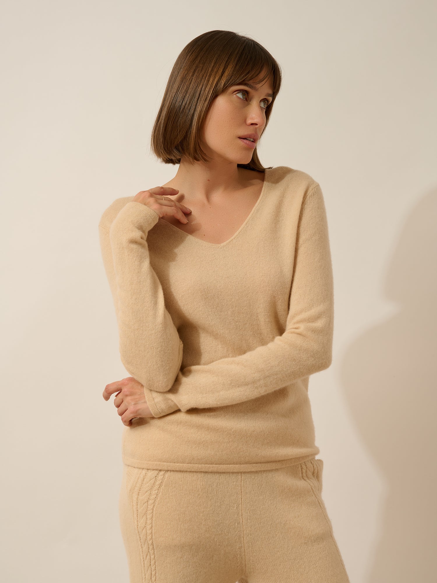 JOAN pull col v beige