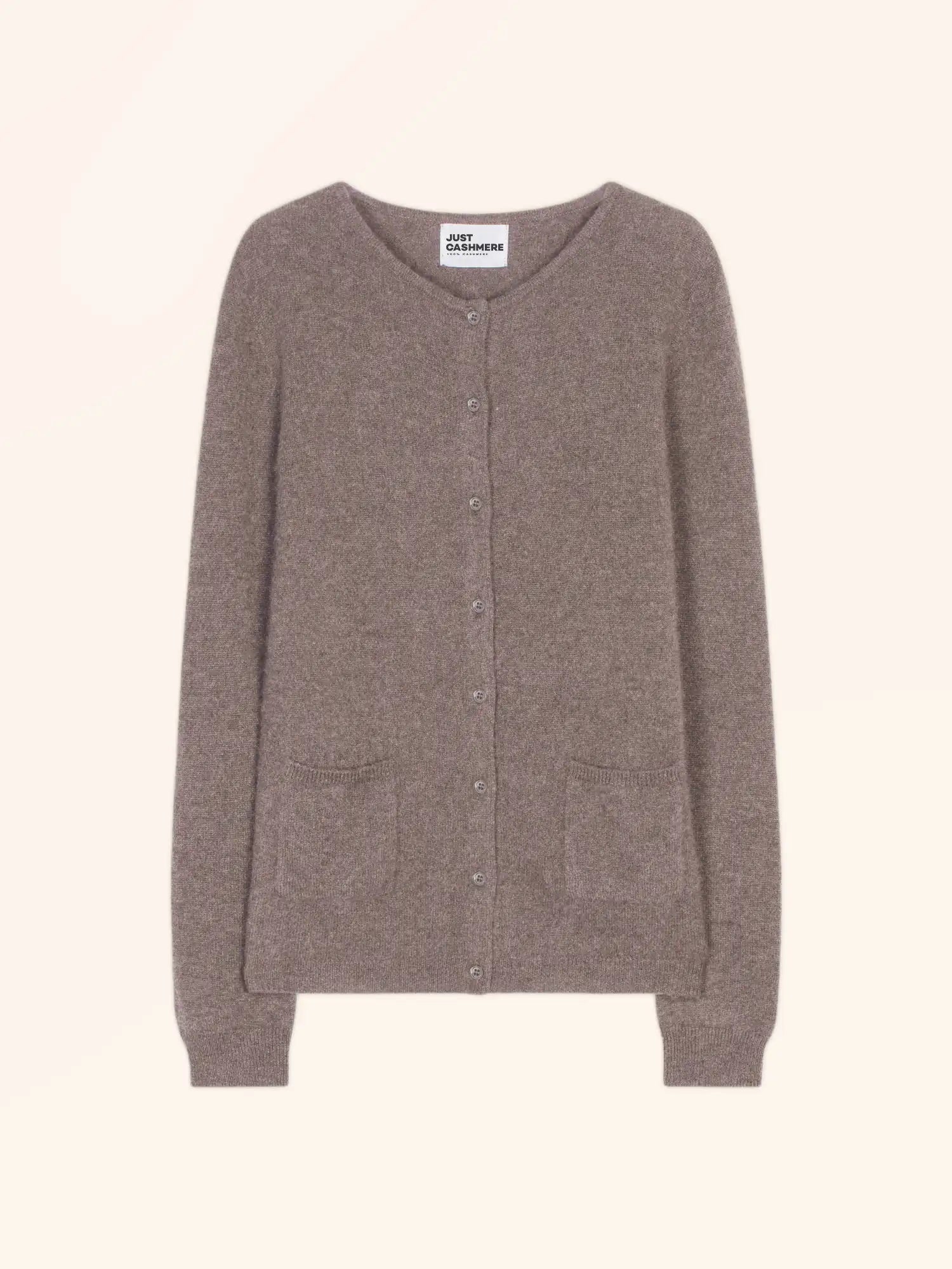 KATHARINE strickjacke rundhalsausschnitt caribou meliert