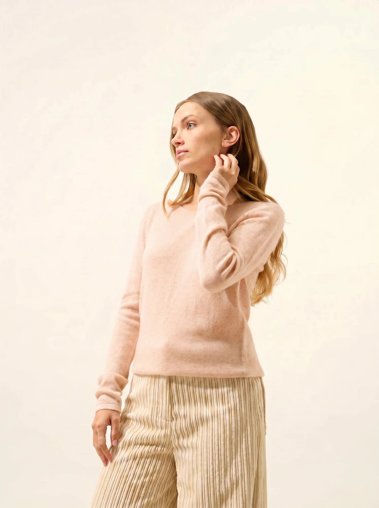 VIVIAN pullover rundhalsausschnitt beige
