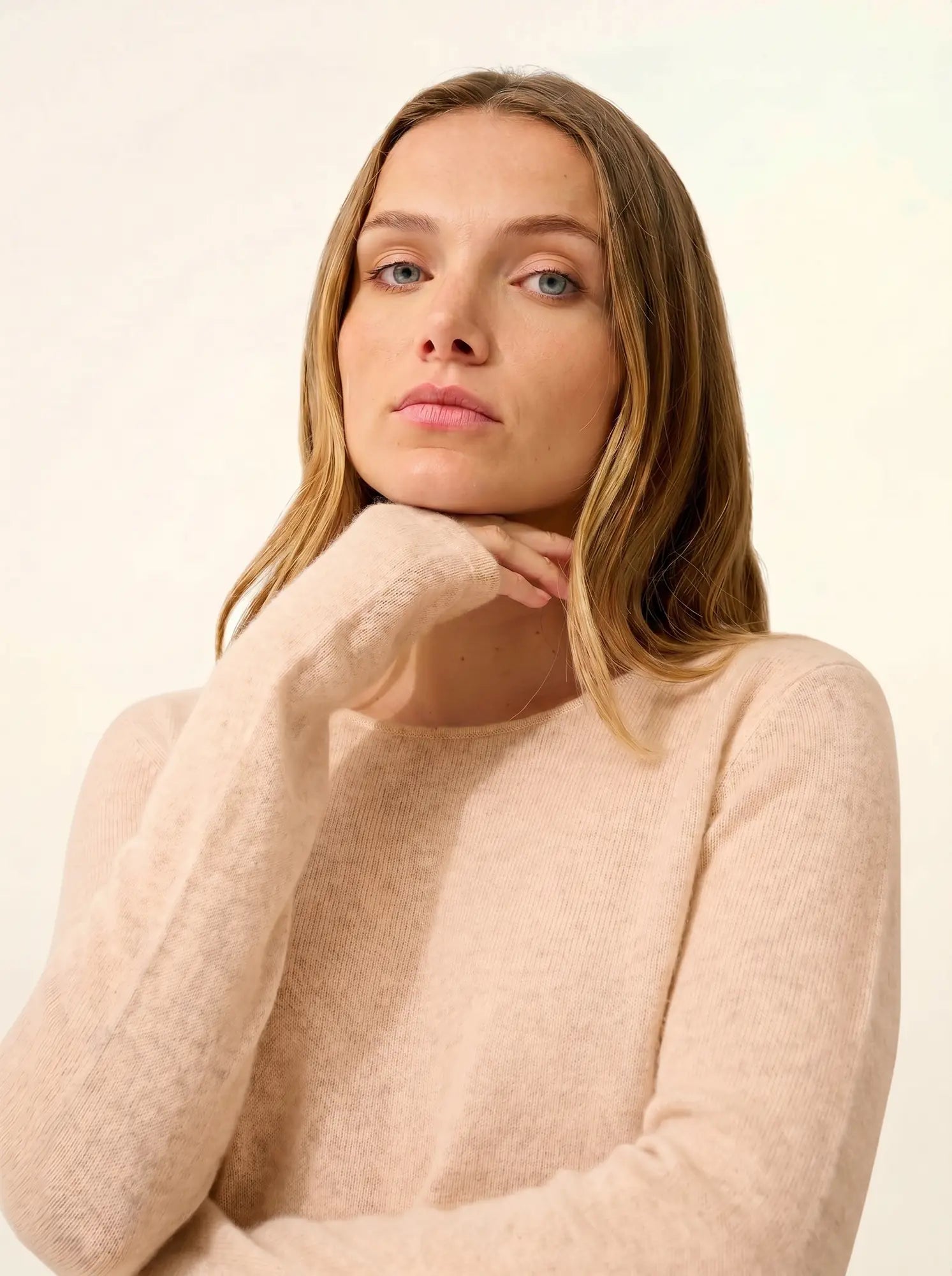 VIVIAN pullover rundhalsausschnitt beige